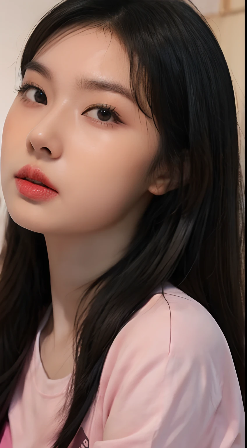 Araped woman with long black hair and pink shirt, south east asian with round face, Nivan Chantara, with long hair, a young asian woman, xintong chen, young asian girl, 18 years-old, headshot profile picture, xision wu, Louise Zhang, wenfei ye, asian girl with long hair, 1 6 years old