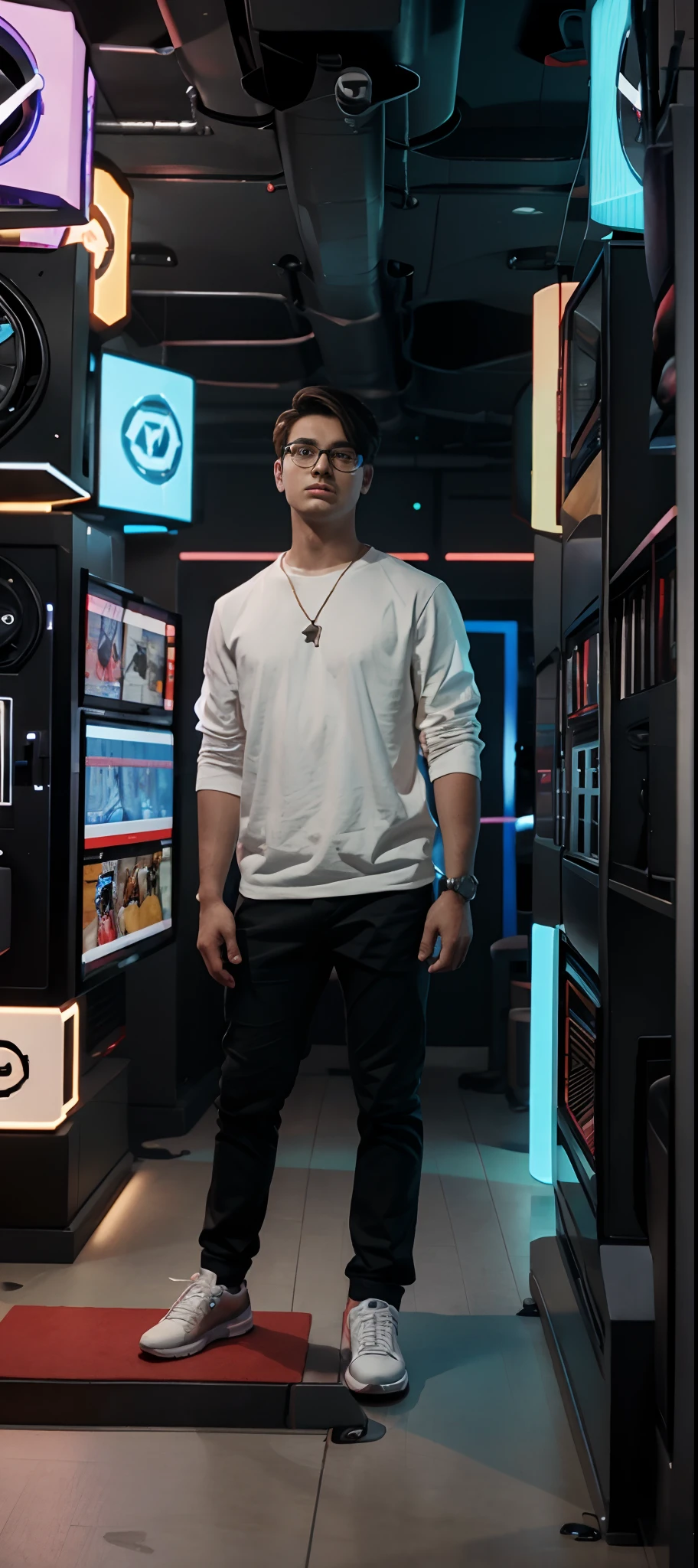 SMART HANDSOME BOY WITH 3D GAMING BACKGROUND. CHANDE BACKGROUND IN GAMING BACKGROUND