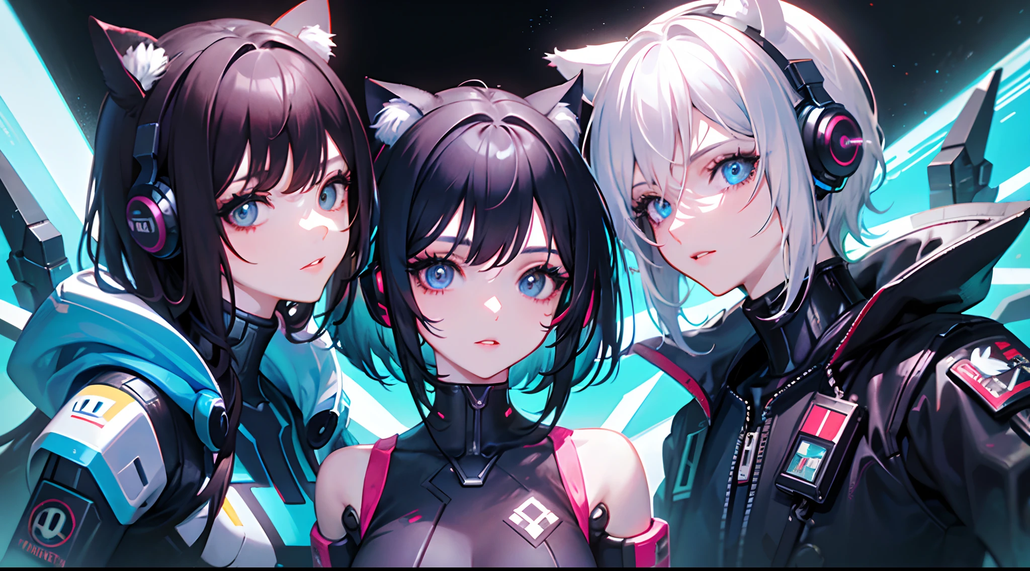 Anime girl in futuristic outfit with cat ears and headphones, cute cyborg girl, digital cyberpunk anime art, cyberpunk anime girl mech, female cyberpunk anime girl, Cyberpunk anime girl, beutiful girl cyborg, perfect android girl, anime cyberpunk art, portrait anime space cadet girl, dreamy cyberpunk girl, digital cyberpunk - anime art, Girl in Mecha Cyber Armor, cyberpunk beautiful girl