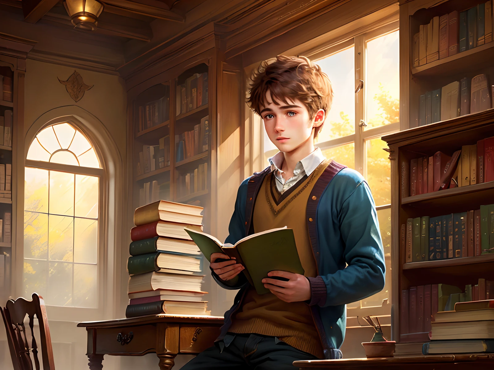 One day, Oliver stumbled upon a tattered book in the village library