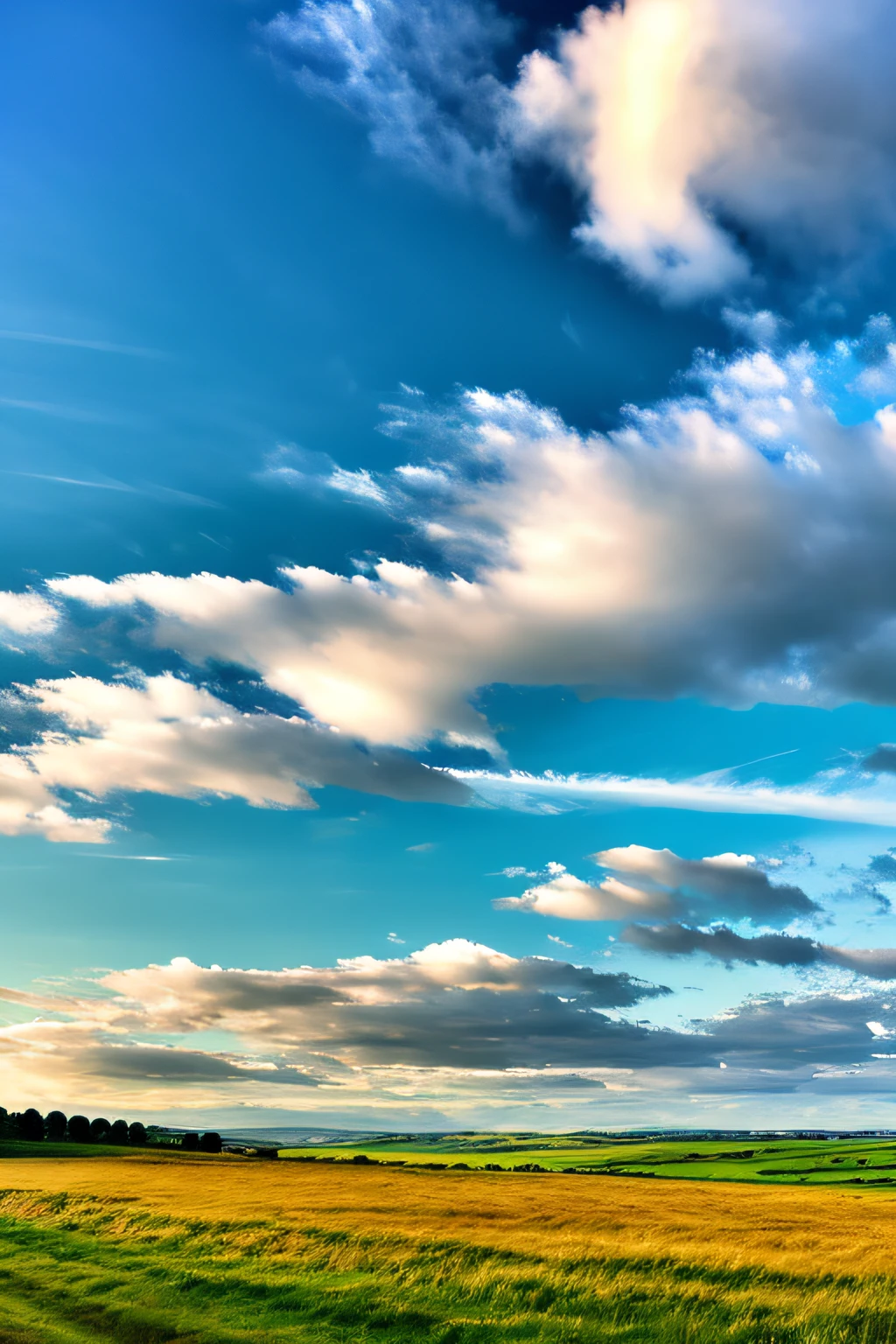steppe landscape,blues sky and clouds, green forest, Dingdall effect,a country road,Colorful hot air balloons,high quality desktop wallpaper, verdant forest, detailed fields nature, beautiful english countryside, Stunning landscape, Rolling hills, Landscape wallpaper, lush countryside, Patches of green forest, breathtaking landscape, green fields in the background, High quality wallpaper, Beautiful wallpaper