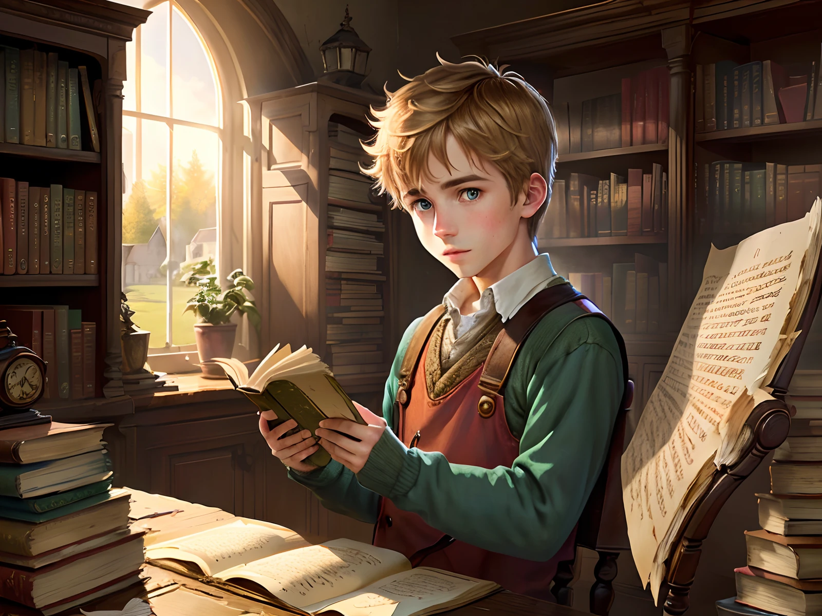 One day, Oliver stumbled upon a tattered book in the village library