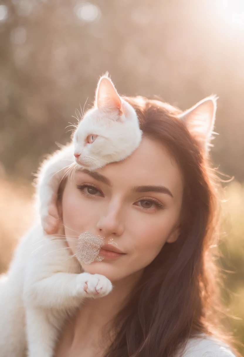 A close-up of a man with a cat's face and cat ears, instagram filters, with instagram filters, her face is coated in a whitish, face with artgram, tiktok video, her face is coated in a whitish, snapchat story screenshot, beauty filter, Instagram filters, snapchat photo, clear cute face, low quality video, 8k selfie photograph