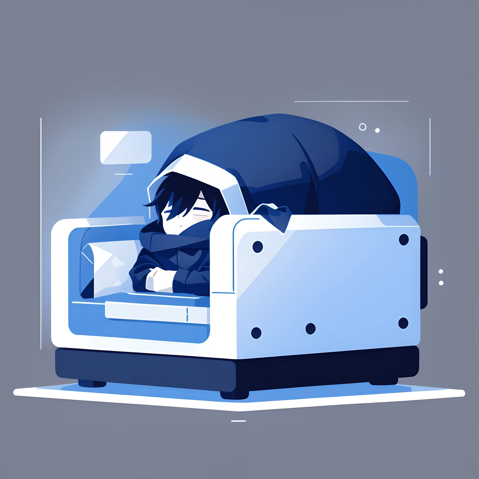 boy, hood, computer, black, sleepy