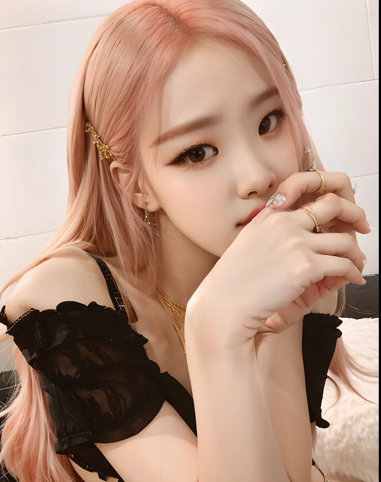 Un primer plano de una mujer con un anillo en el dedo, Parque Roseanne de Blackpink, Jossi de Blackpink, Retrato de Jossi de Blackpink, Heonhwa Choe, Sakimichan, Jaeyeon Nam, Jinyoung Shin, Chica coreana, Cl, Sun Yunjoo, Kim Doyoung, ulzzang, Jisoo de Blackpink, maquillaje popular de Corea del Sur