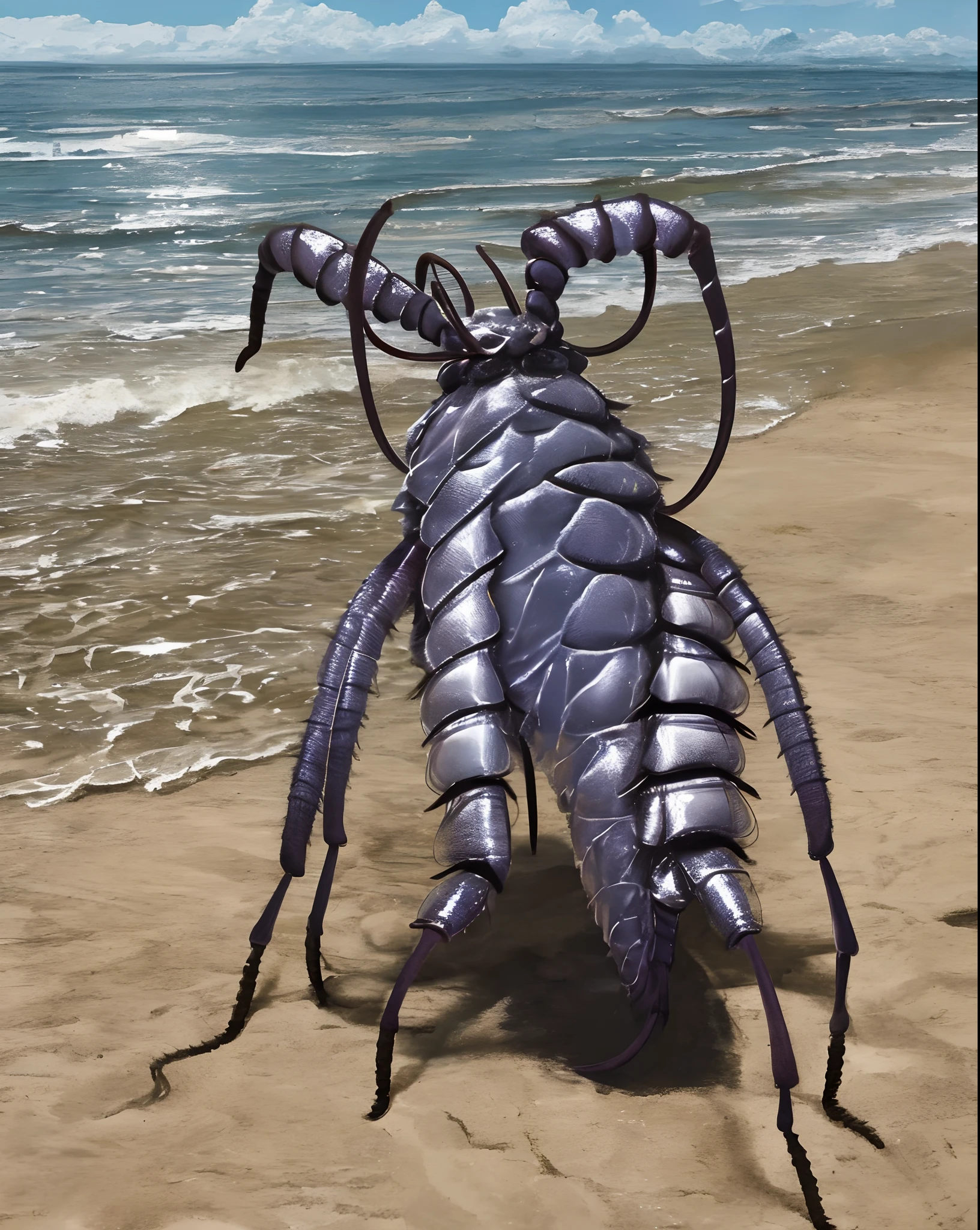 Hormiga gigante en una playa