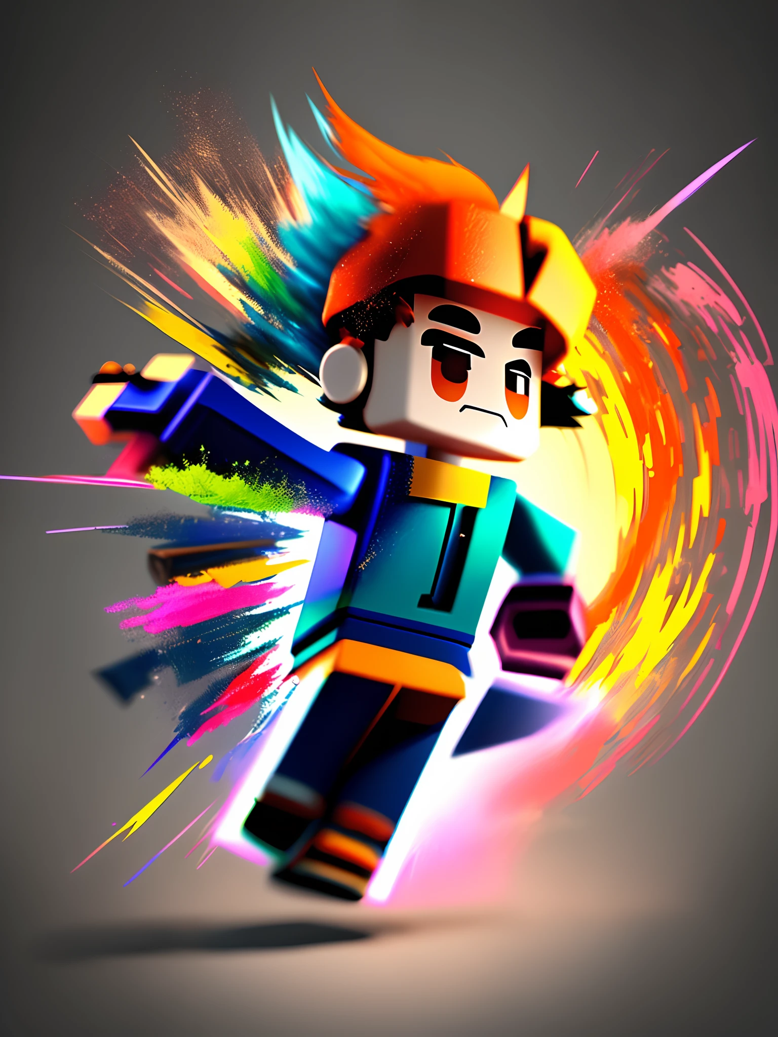 A roblox character spinning