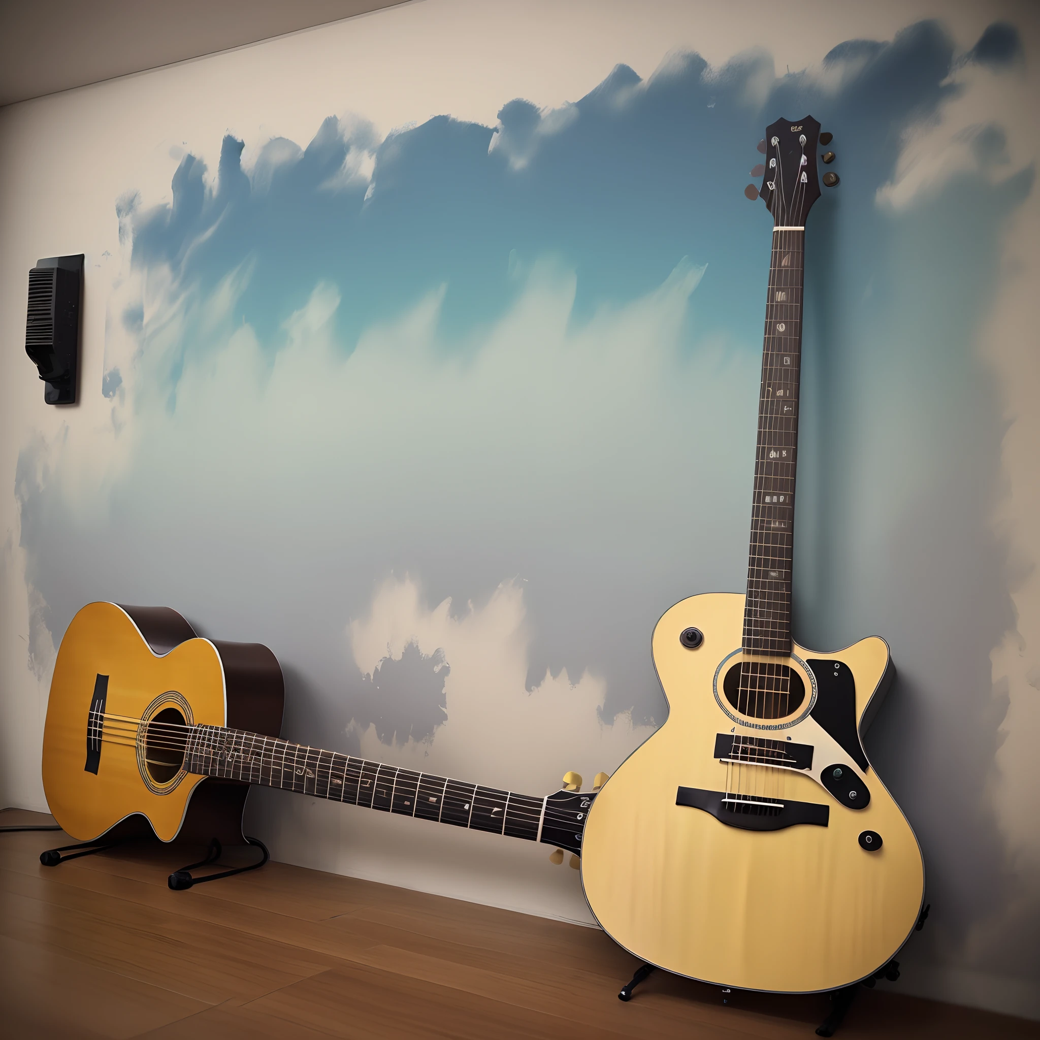 Crea papel de parede com guitarra