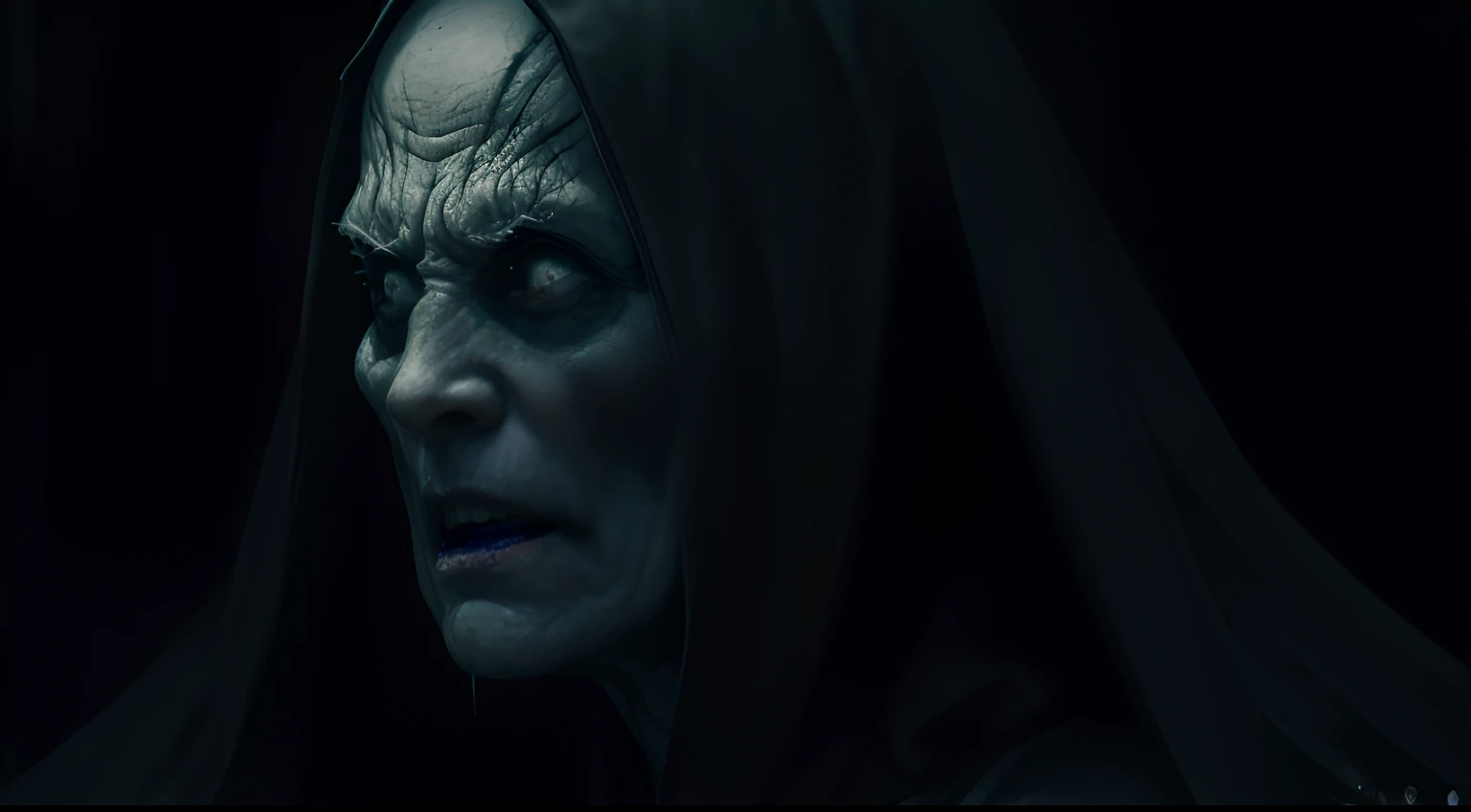 (Ghost) of old women in dark forest, (angry face), (wraith), nightime, creepy, horror, very old, undead crone, incorporeal, Alphonse mucha, screaming, horror art, dread, Best quality, masterpiece, ultra high res, (photorealistic:1.4),unnerving, unsettling, terrifying, 80mm, horror lighting, dynamic action