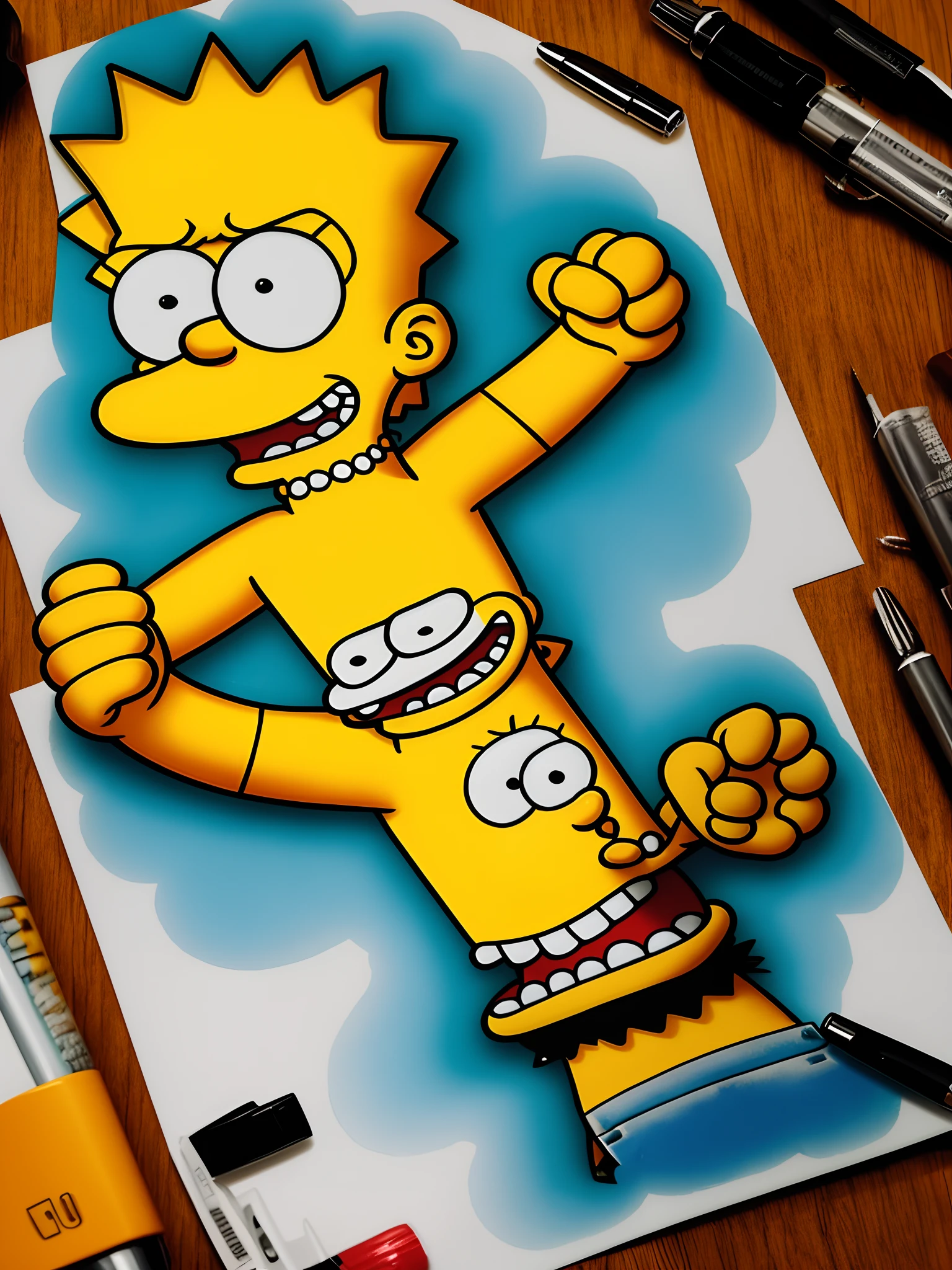 Desenhe o bart simpson como tatuador