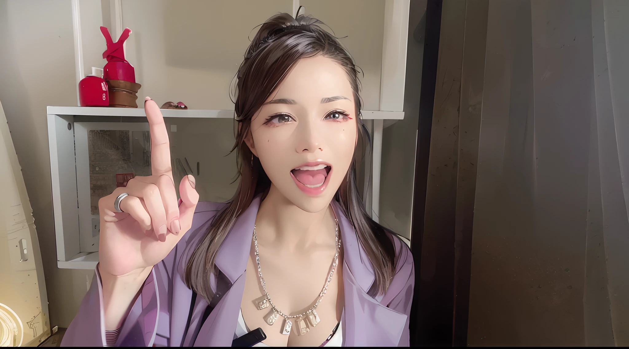 Woman wearing Chinese sexy dress and necklace, perfect bodies，Futuristic black pink Rosanne Park background, The screen fill is 16:9，High-quality video, Lovely vtuber, Wan cute face, blackpink jennie, she has a cute expressive face, gongbi, #overclocking, 8K