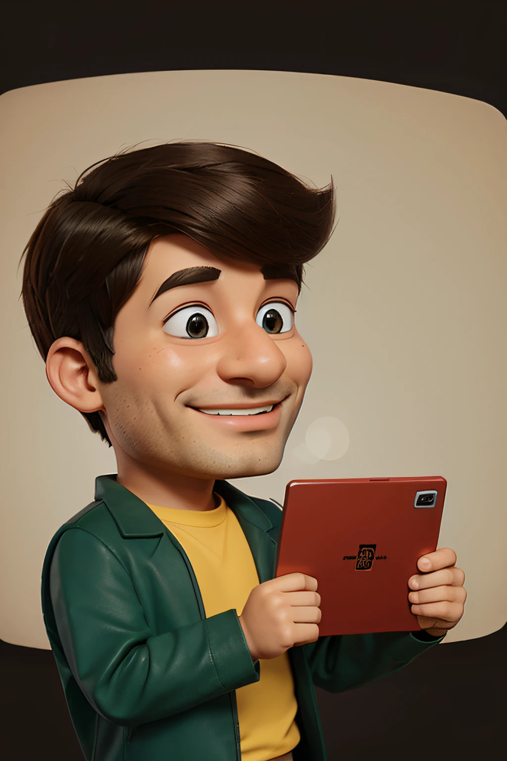 A engineer studunt holding degree in his hand, cartoon type, animated
