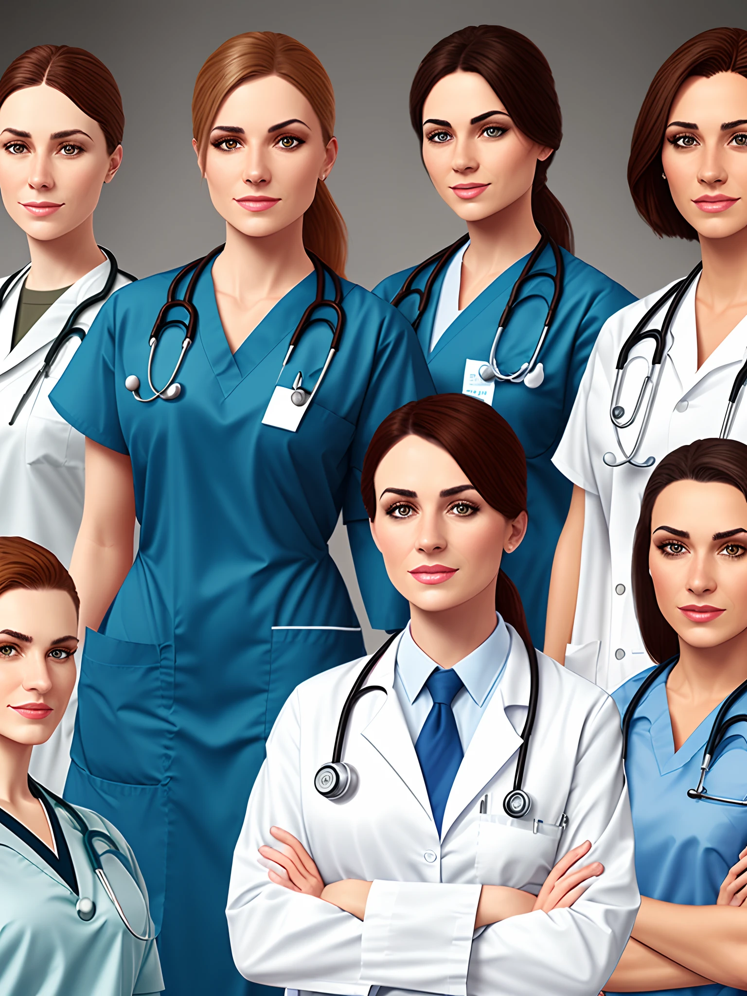 Medical staff In a realistic style