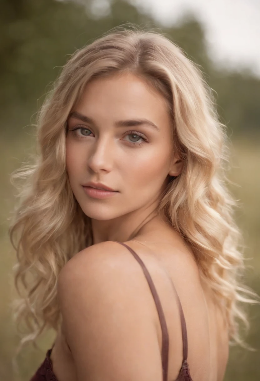 1 sorrindo, Curly blonde hair with black roots, grandes seios nus, sentado com as pernas abertas, calcinha de renda roxa transparente pequena detalhada, Vista do observador de baixo
