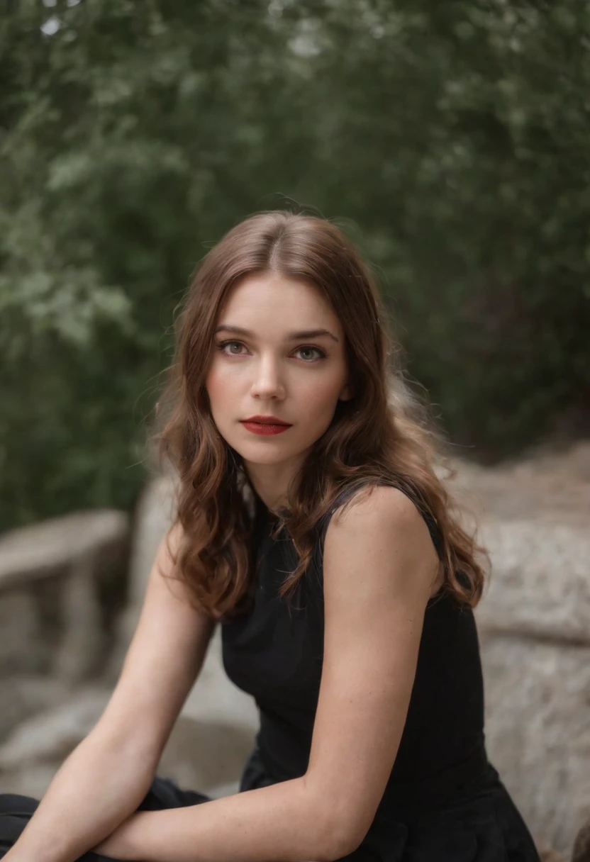 Woman enters the world of spiders, Apunte a un《Dive into Spider-Man》Film style, Se puso de pie, Looking at the camera, fondo negro, Fondos de pantalla Oleed, traje blanco, sonriente