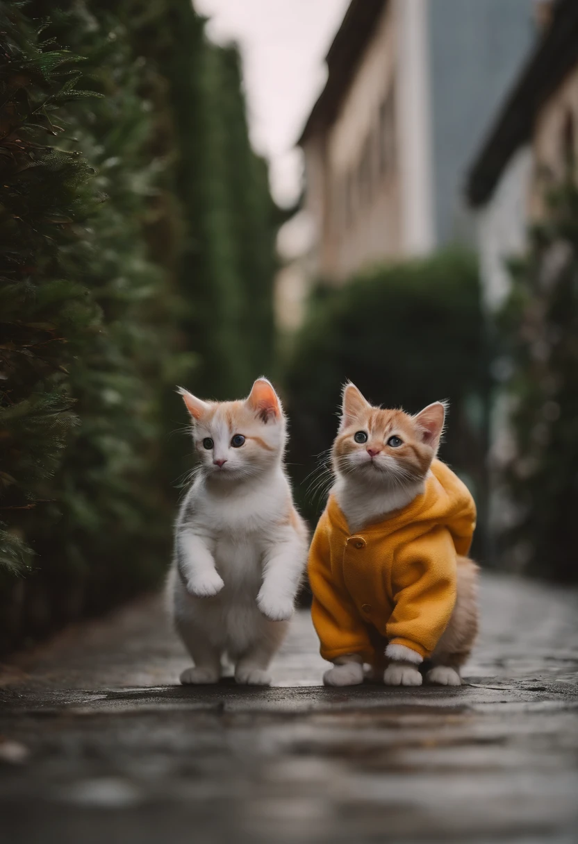 season for autumn、I have two little kittens, a cute little cat, cute kittens, Cutest, Incredibly cute, Adorable and cute, And cute and lovely. They are walking down the street with backpacks, Walking together, commute, Proudly walk down the street, And the cat is walking. They are cute in the style of 🍂 and 🍁, Adorable and cute, Cute and adorable, oh, nice and cute. They are known as real-life Tom and Jerry.Wear warm clothes、muffler、coat、Godzilla Costume Pajamas、Godzilla Costume Pajamas、Godzilla Costume Pajamas、Godzilla Costume Pajamas、Godzilla Costume Pajamas