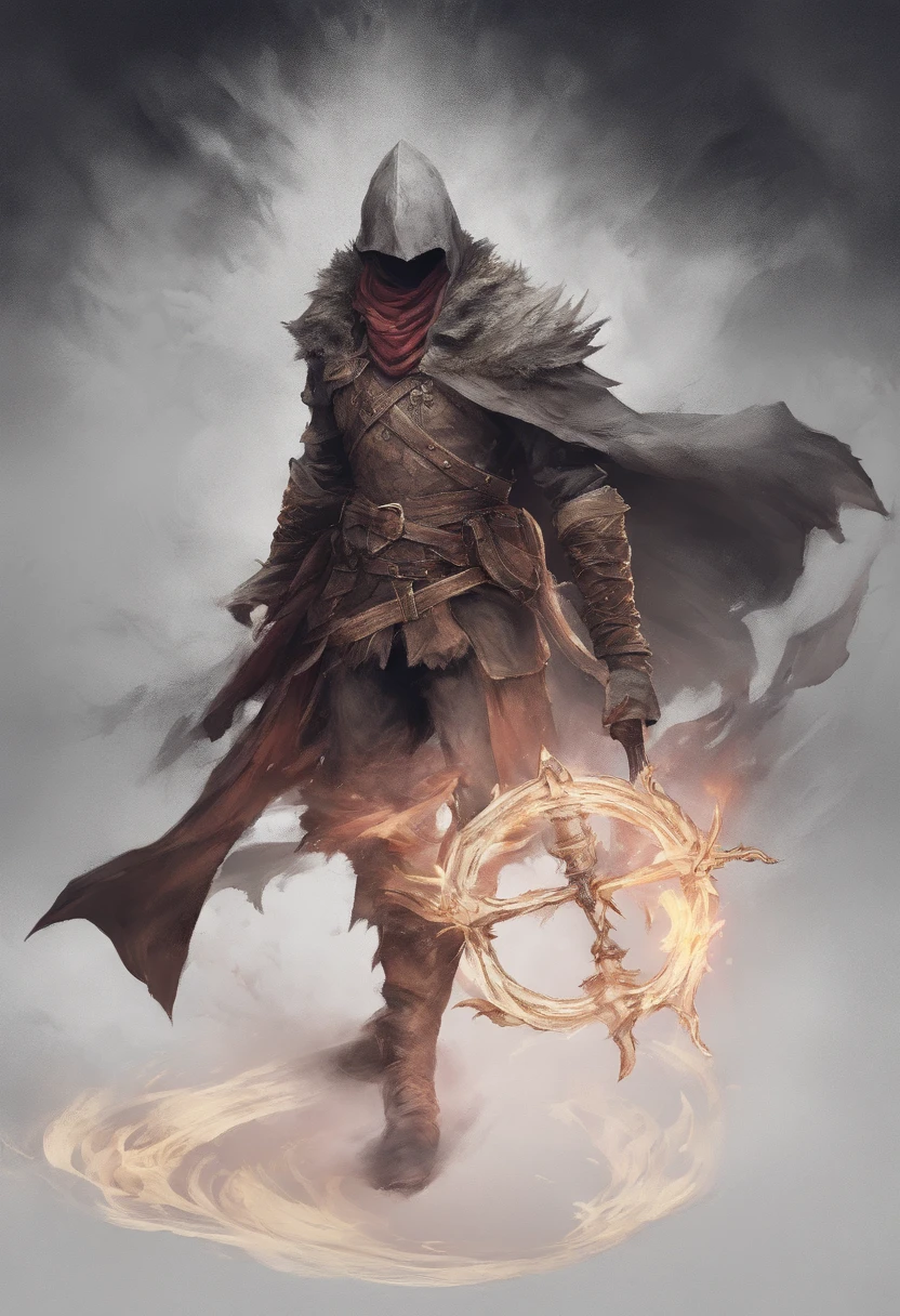 A hunter paladin in the style of Bloodborne