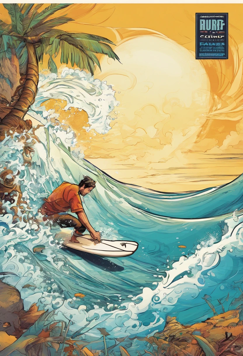 PESCADOR COLHENDO REDES COM ONDAS PERFEITAS PARA SURF
