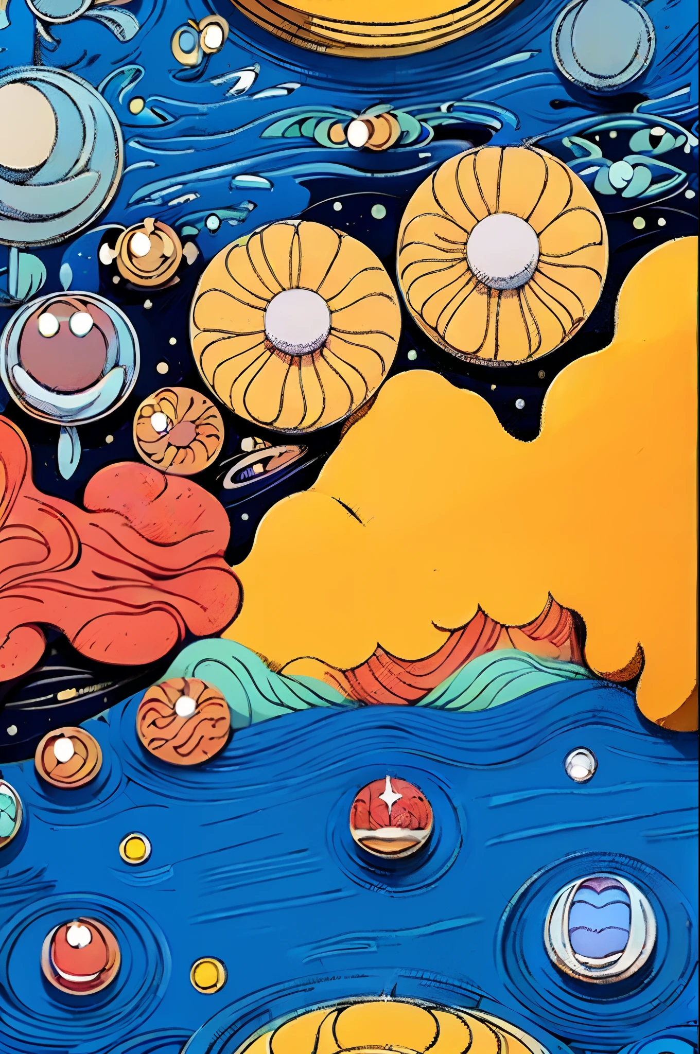 (solar system:1.4),low head,(illustration:1.3,paper art:1.3, Quilted paper art:1.2),( reasonable design, Clear lines,Best quality, Masterpiece, movie light effect, 4K )