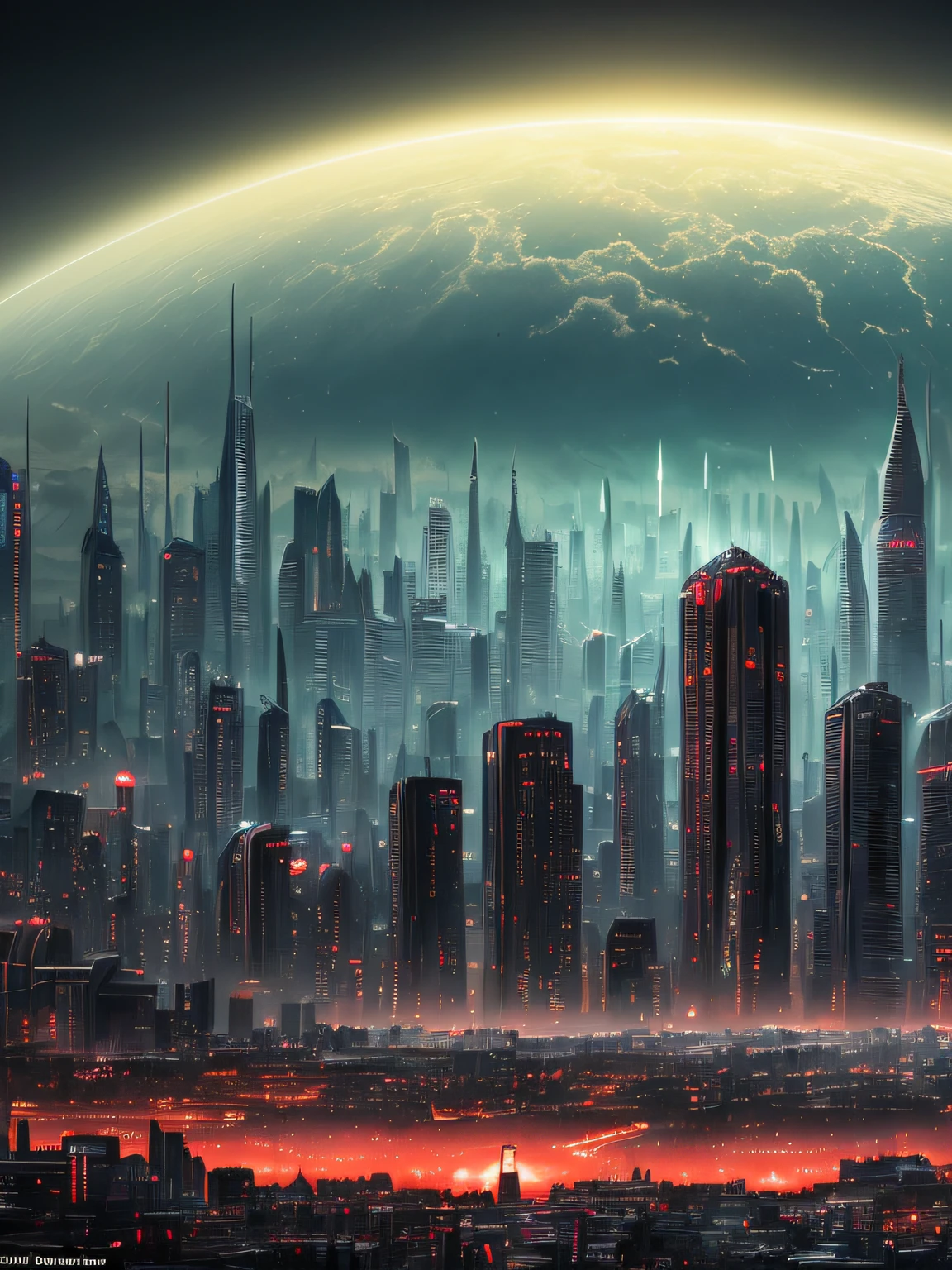 The picture depicts a surreal and futuristic landscape, with a mix of awe-inspiring beauty and horror. The sky is a deep, pulsing red, with dark clouds that seem to be alive and moving. In the distance, a massive cityscape can be seen, with towering skyscrapers, neon lights, and endless rows of buildings. The city is lit up with various colors and displays, adding to the overall feeling of awe and wonder.
However, there is also a sense of horror in the image. The buildings and structures seem to be in a state of decay and disrepair, with broken windows, missing sections, and cracked facades. The city is alive with activity, but there is a feeling of chaos and unrest, as if something has gone terribly wrong.
In the foreground, there is a massive, sentient being, with a twisted and inhuman appearance. The being is made up of wires, circuits, and mechanical parts, and it seems to be emerging from the ground, as if it's rising from the depths of the earth. Its eyes are glowing with an intense, red light, and its mouth is open, revealing rows of sharp, metallic teeth.
The background is shrouded in darkness, with only a few, dim lights visible in the distance. There is a sense of unknown and uncertainty, as if the world beyond the cityscape is vast and untamed.
The picture captures the essence of a surreal and futuristic world, with its mix of awe-inspiring beauty and horror. The image is visually stunning, and it showcases the world in a new and unusual light, with its mixture of the familiar and the unknown.
High detail RAW color art, animation, cartoon, (white topic), (intricately detailed, fine details, hyperdetailed), raytracing, subsurface scattering, ((muted colors)), diffused soft lighting, shallow depth of field, by (Oliver Wetter), by Stanley Kubrick, photographed on a Canon EOS R5, 28mm lens, F/2.8, sharp focus bokeh