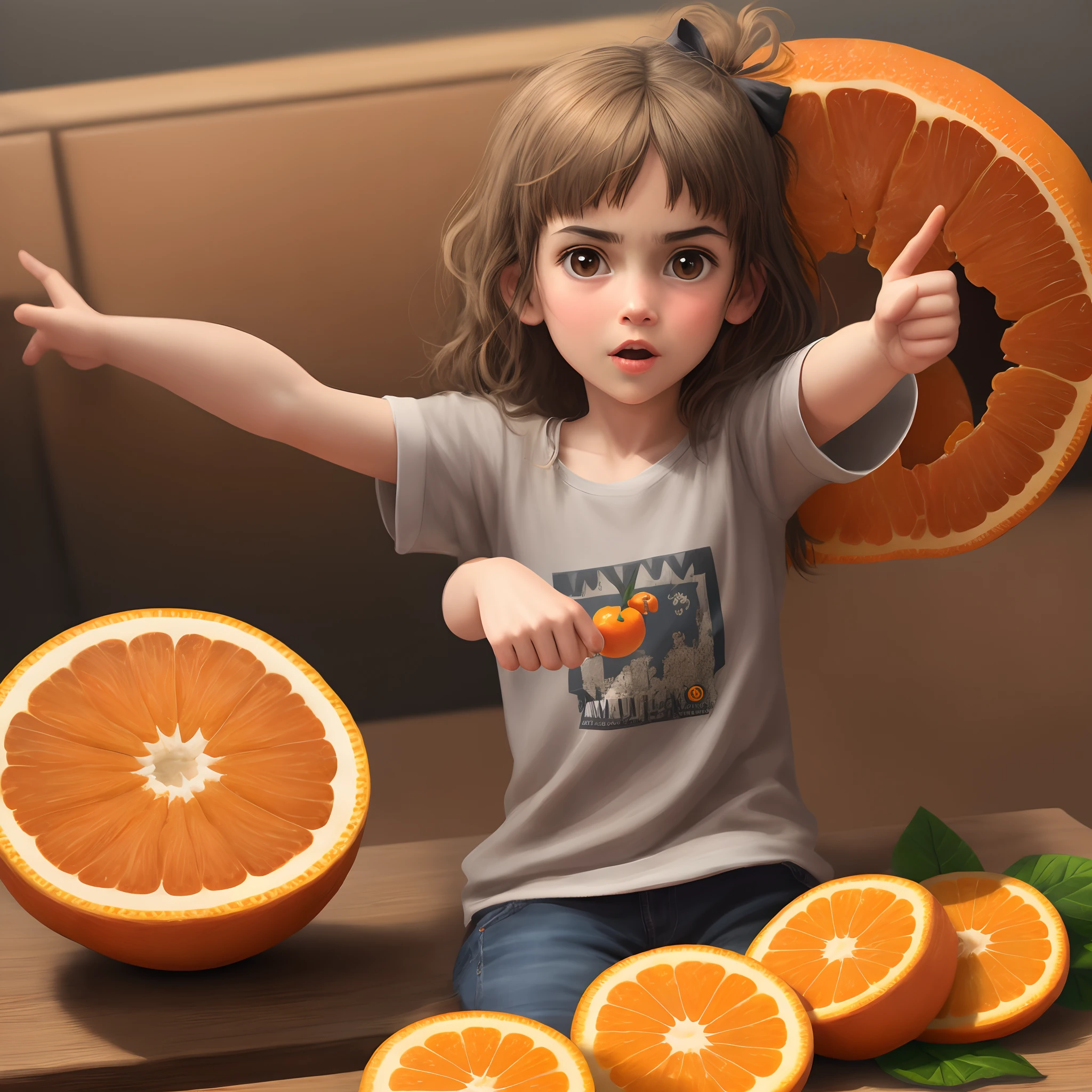 A clementine flipping the bird
