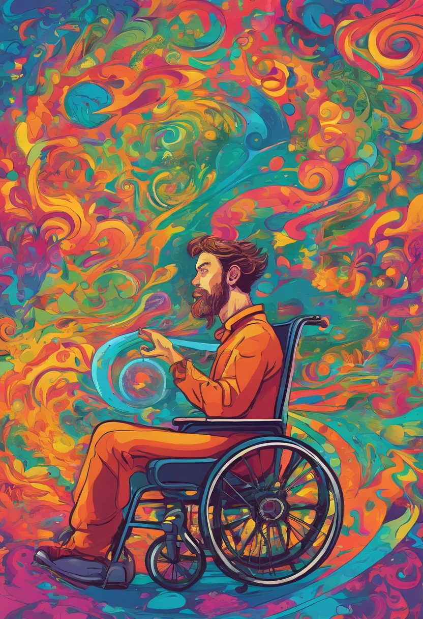 boy in wheelchair drawing comics
