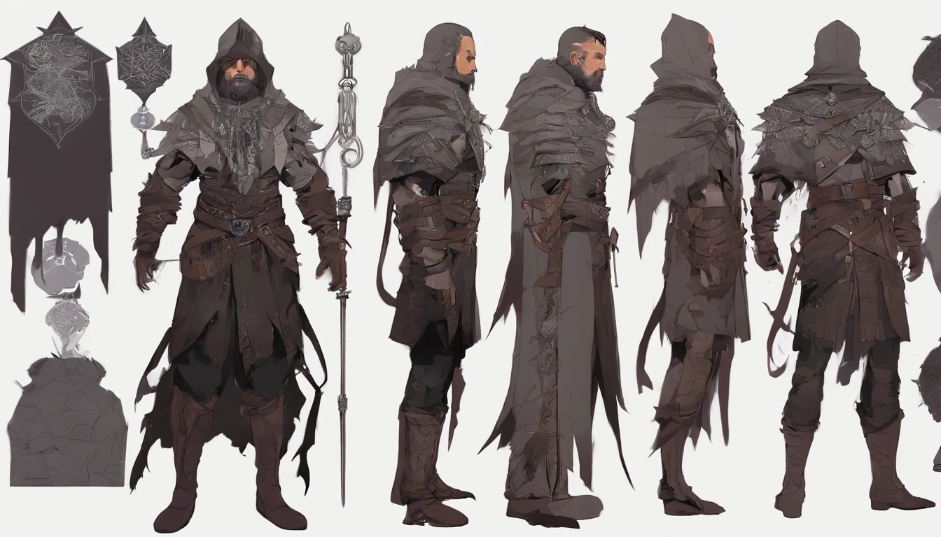 d&d wizard/fighter/warlock man with chain mail
