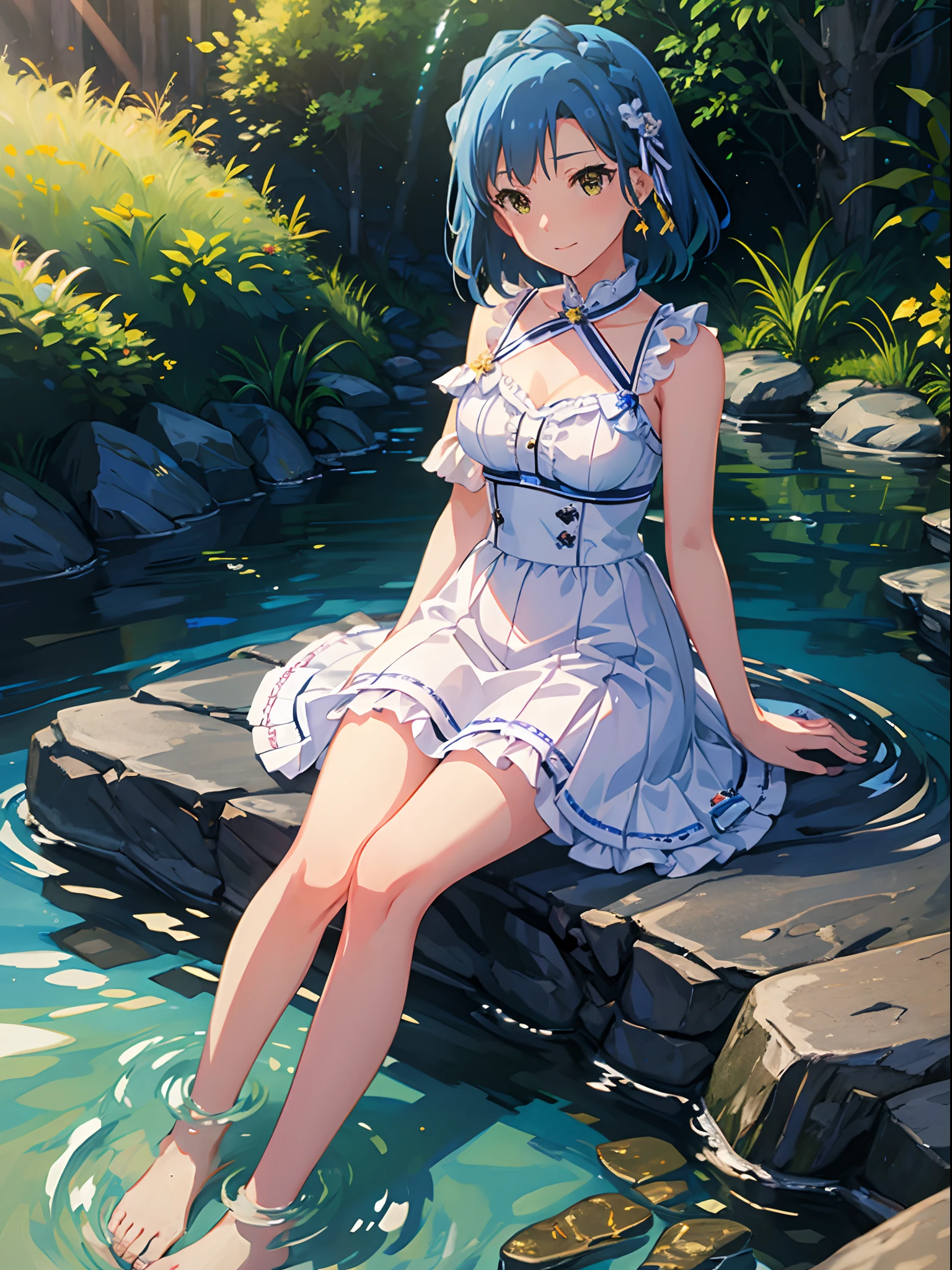 naked towel、 break、 rei ayanami, break、lora:ppfs:1, break、
masterpiece、highest quality、detailed、cute、cute、beautiful、Exquisite、disorganized、8k、(looking down:1.2)、precise fingertips、precise toes、
break、
hot spring、countryside、stretching legs、legs open、cheeks flushed、naked、胸までhot springに浸かっている、happy face、(The underwear is slightly visible:1.3)、Colored inner hair 、(Adorable, sparkling, beautiful jade green eyes:1.4)、toned body、thin thighs、slender、(Clothes that fit snugly against the body:1.4)、Wrinkles in clothes around the waist、(Clothes get wet and see-through:1.4)、damp hair、beautiful breasts、D cup、20-year-old、10 years old 、red nail polish、beautiful