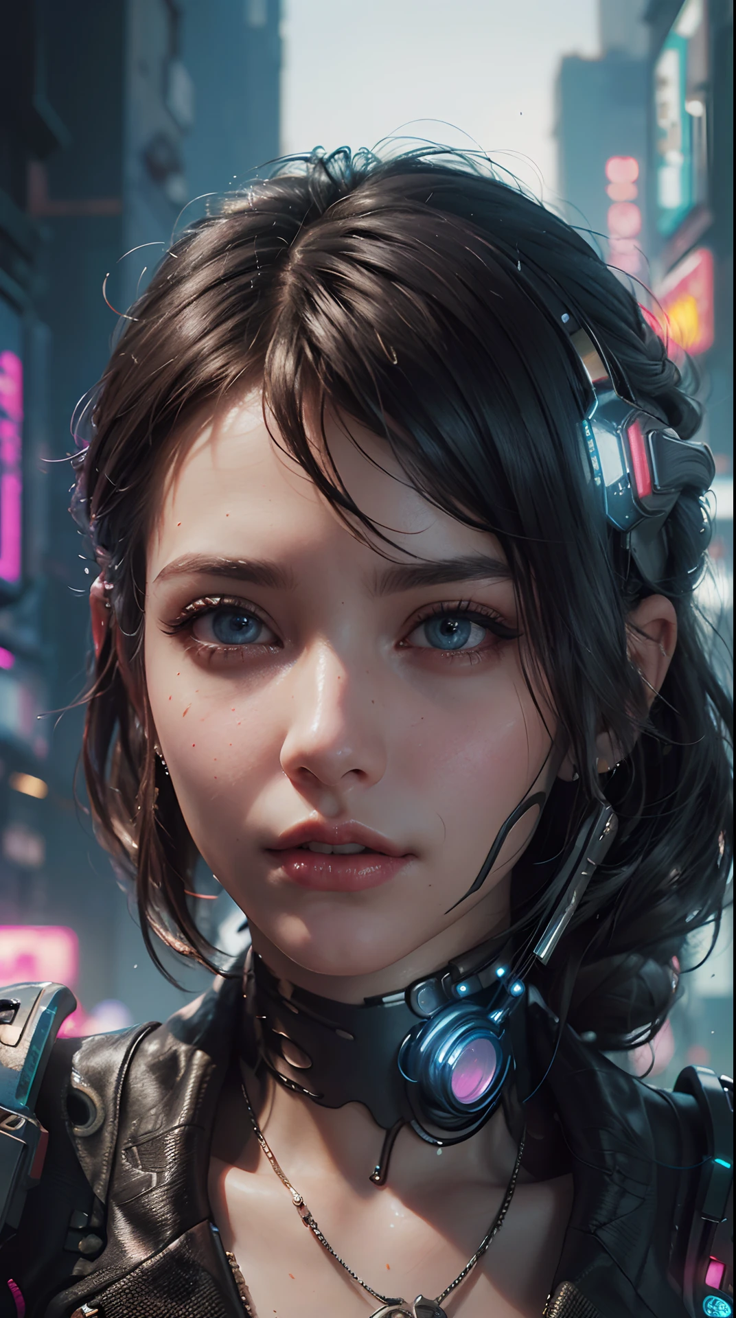 (best quality,4k,8k,highres,masterpiece:1.2), ultra-detailed, (realistic,photorealistic,photo-realistic:1.37),(beautiful detailed eyes, beautiful detailed lips, extremely detailed eyes and face, long eyelashes),studio lighting,physically-based rendering,vivid colors, (cyberpunk:1.5),
