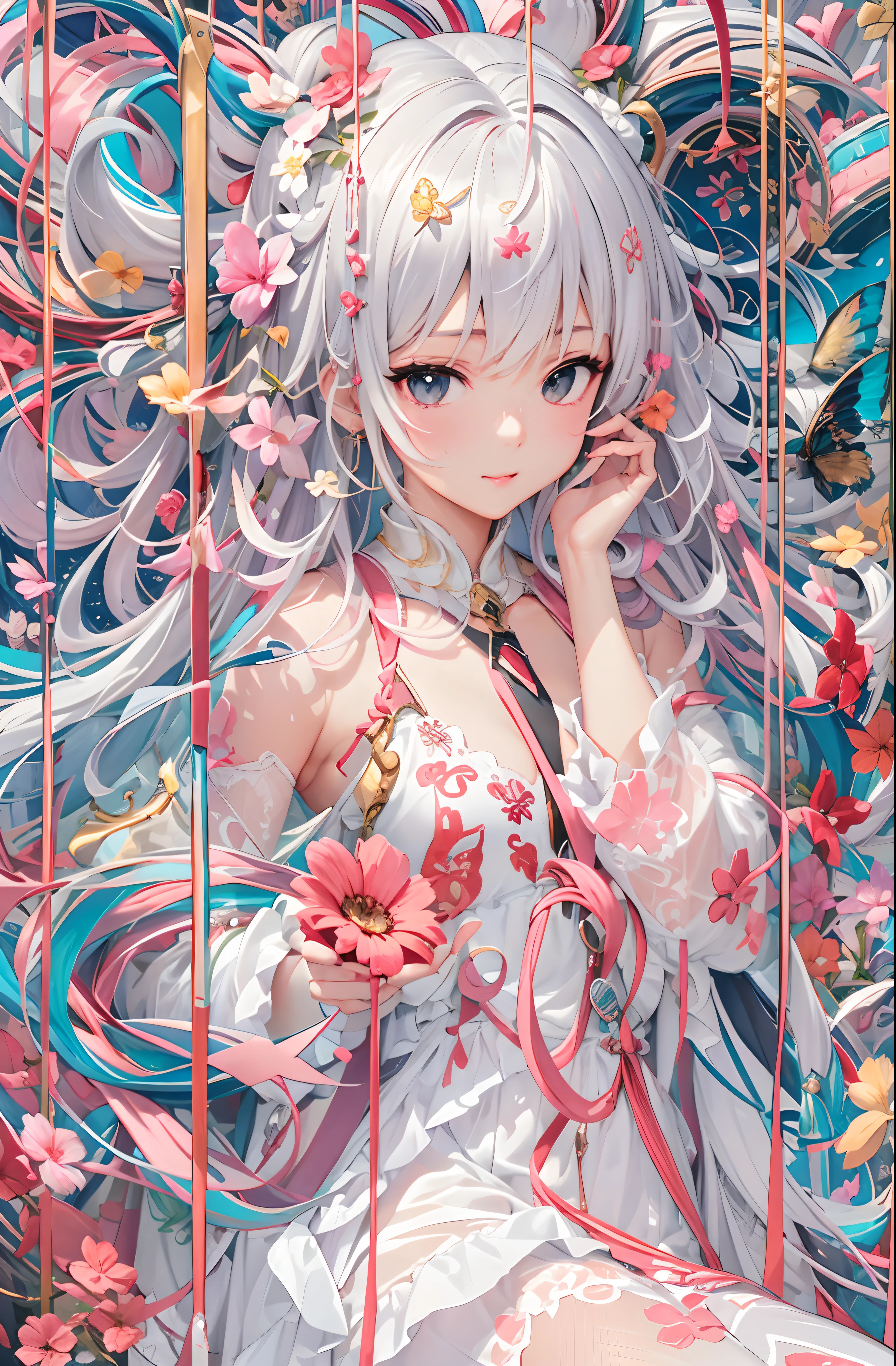 tmasterpiece、top-quality、ultra - detailed、offcial art、aestheticly pleasing、1girl in、Fault art:1.5、extremely colorful:1.5