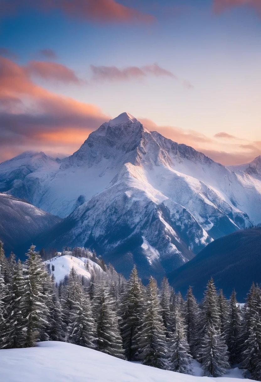 Drone photographs stunning snow-capped mountain tops,k hd,Blue sky