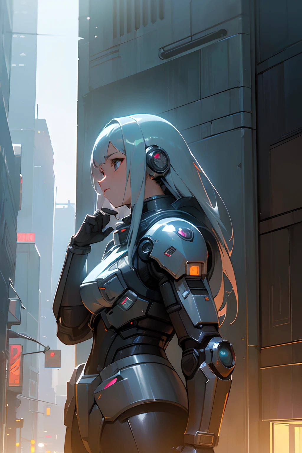 Masterpiece,((Clean silver light metal)),((Cyberpunk Style)),Best quality,((At night, Futuristic downtown :1.3, concept-art, planetes)),(super detailing, Aesthetics, Beautiful composition, rich and vivid colors, Wide, Soft light),illusory engine,rendering by octane,cuteness render,3D rendering of,Adobe Photoshop,8K,