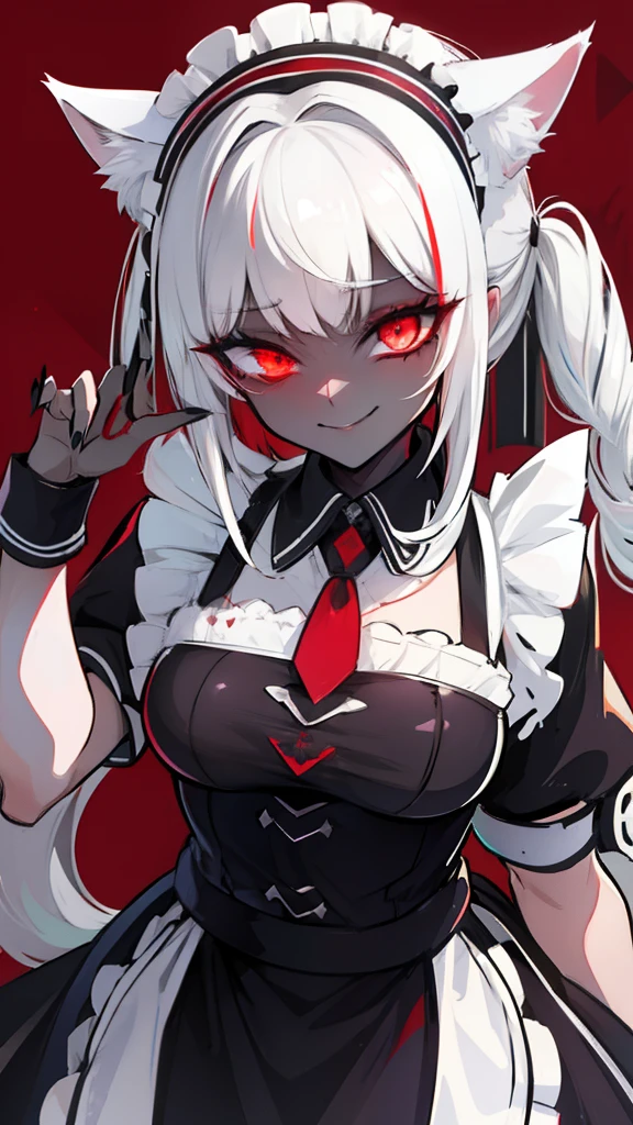 1girl, (yandere:1.4), (yandere trance:1.4), crazy, ((blood on face)), holding knife, backlighting, looking at viewer, white hair, purple eyes, blush, smile, yandere simulator, glowing eyes, evil smile, (shaded face:1.2),