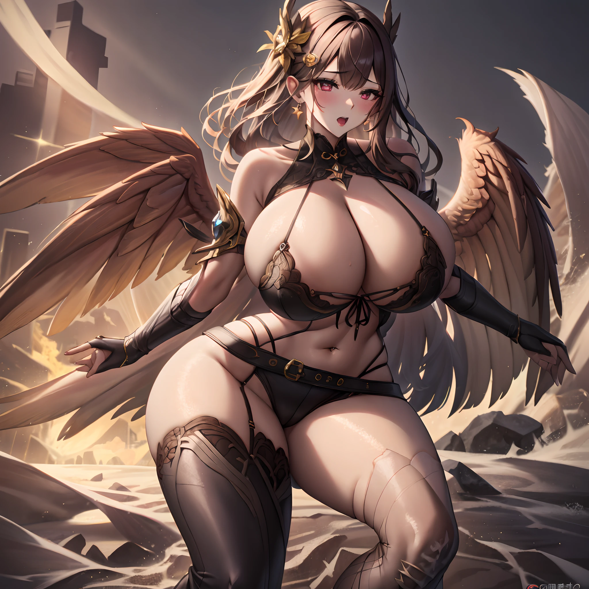 1girl in, Close Up Shot, (White hair, Medium Hair, Large breasts, Red Eyes), Perfect Anatomy, city, Cyberpunk style, ((White shirt, Black jacket, Black skirt, Navel, Belt bag, Black Gloves, neck tie, wrist watch, earrings, Looking through black leggings)), ((holding gun)), war, Ruined city, battle field, rubble, Buildings,cigarette(masterpiece、top-quality、top-quality、Official art、Beautifully Aesthetic:1.2)、(One girl:1.3)、A highly detailed、(Fractal Art:1.1)、(colourfull:1.1)(florals:1.3)、The most detailed、(Zentangle:1.2)、(Dynamic Poses)、(Abstract background:1.3)、(shinny skin)、(Many colors:1.4)、、(耳Nipple Ring:1.4)、(pluma:1.4)1 very mature female、superlative degree、masterpiece、sitting on a bed、seductiv、pure white microbikini、Lace stockings、Full body super close-up shot、SFW Cover SFW、very Bigger breasts、extremely big ass、thighs thighs thighs thighs、nipple covered、Areola cover、Blue-black long straight hair ribbon、Dark makeup、hair tie、Slightly open mouth、big eye、Glossy、Very pretty face、 Slender West、ultra gigantic tits、Extraordinary big breasts incomparable beauty, Perfect slim body, mature royal sister face, Long hair, Curly hair, Night Battlesuit, Sexy and seductive, Beautiful face, Full body portrait, Standing Pose, 4K picture quality, feminine expression, blush shyness, star-like deep eyes, Huge breasts, Short skirt, sword and magic. Bust is large, fighting with Warcraft, SPEEDLINE, best qualtiy, Masterpieces. double ponytails(masterpiece:1.4)、(top-quality:1.4)、(Very cute angel girl、hyperdetailed face、Eyes Like Gems、white very long hair、Colorful gradient hair:1.4)、(ring of angels:
1.4)、(Angel wings:1.4)、(full body Esbian、Perfect two arms、Perfect two legs:1.4)、Perfect four fingers:1 thumb、optic、brilliance、Bokeh、Ultra-fine