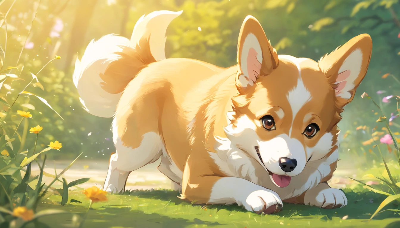 "Generate ultra HD images of chic Pembroke Welsh Corgis, Classic dog pose. Use advanced macro photography techniques、Highlight the intricate details of your dog's fur, Erect ears, Expressive eyes and tongue partially protruding. Place the camera at eye level of the dog, Create an intimate connection between the viewer and the subject of the dog. Achieve a large aperture for shallow depth of field, Let the dog stand out clearly against a slightly blurred background. Improve lighting、Emphasize the texture and contour of the dog's body, avec un soft, Remove rough shadows、, Cosy atmosphere. Grab the dog in a relaxed position, But balanced, Show your flexibility and elegance. Try to capture moments in natural motion, Stretching, pubic hair beauty, etc., Convey realism. Implement post-processing techniques to improve image clarity, Contrast, and color balance, Protect all aspects, From the dog's intricate pattern to its intense gaze, Rendered in amazing detail. finally, Convey the gentle beauty and innate grace of the Welsh Corgi Pembroke dog, Capture fleeting moments,Celebrate the unique nature of curiosity and balance in dogs."