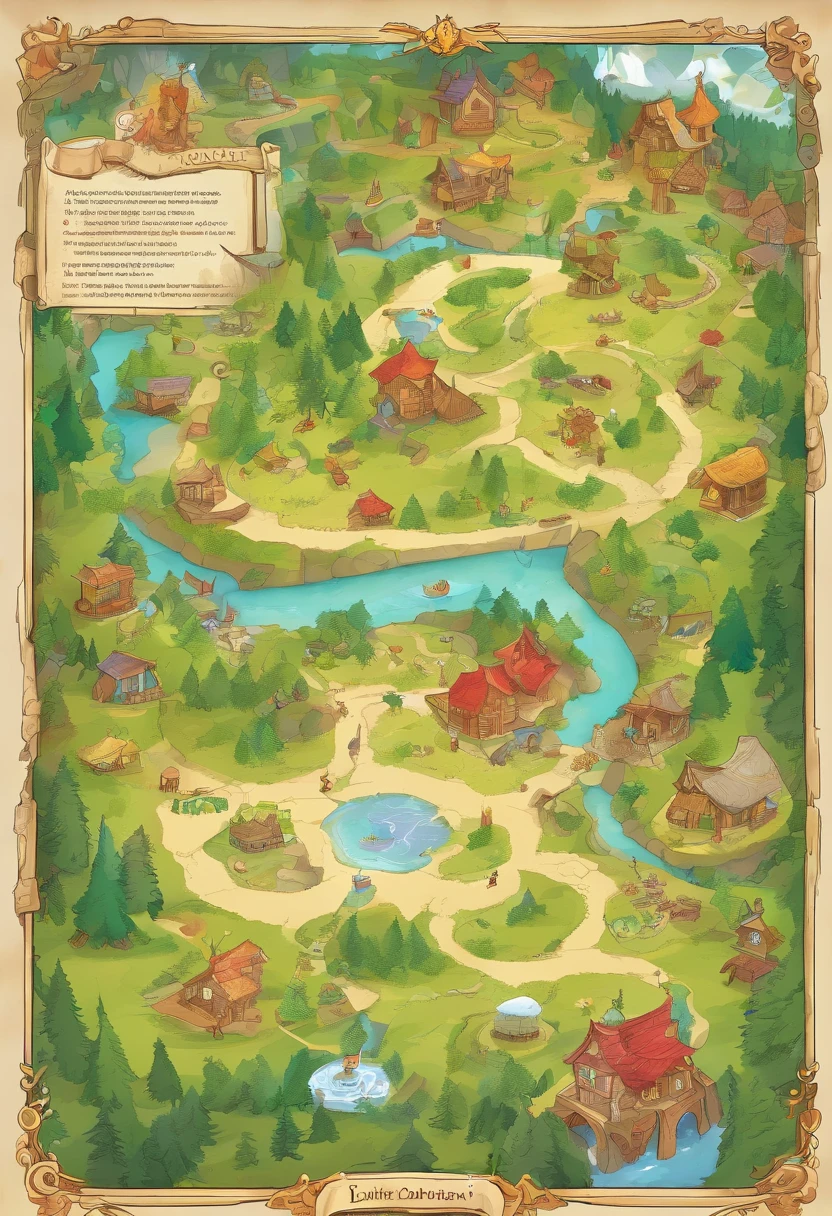 Step 1: Magic Map – Enchanted Illustration
1. **scenecy:**
- White background to highlight details.
- Magic element (the woods、Boken、schools).
2. **map:**
- Draw a 2D map of the house with light strokes.
- Highlight important areas (schools、Huge facility).
- Use vibrant colors、Create compelling maps.
3. **props:**
- Add cute and childish drawings in the corners of the map.
- Enter compass or arrow.
4. **detaile:**
- Light footprint to show the way.
- Small key drawings, Rock or mystical symbol.
5. **Creative title:**
- "Magic Map: The beginning of an enchanting journey!"
- Use fonts and colors that evoke magic and adventure.