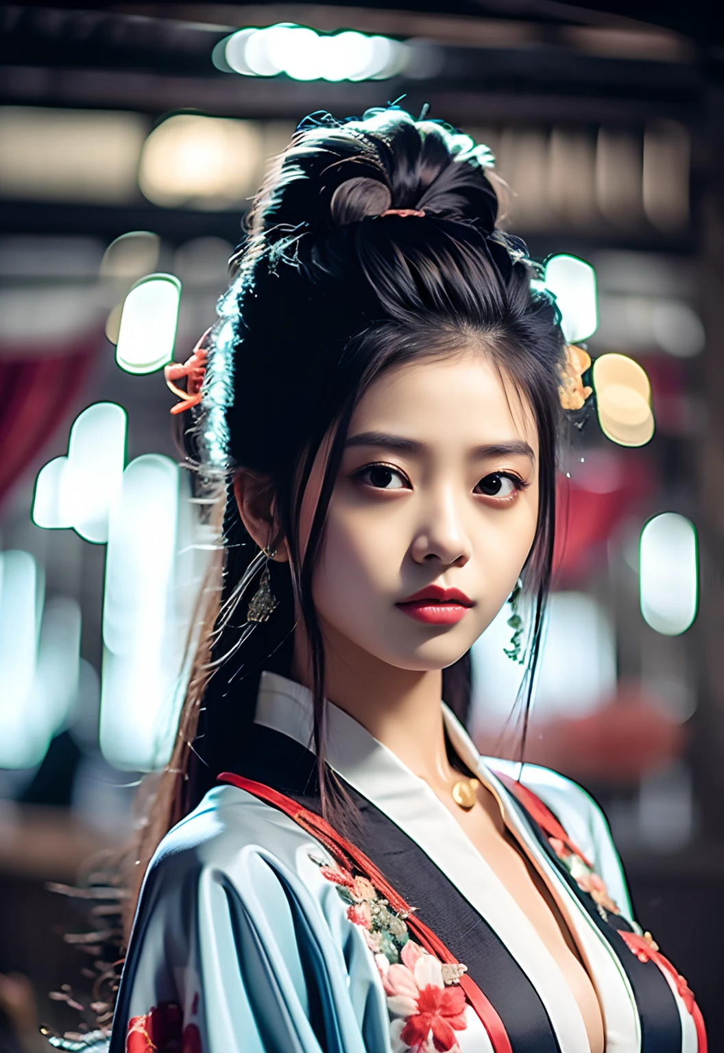 best quality, masterpiece, highres, wuxia 1girl, china dress, super Beautiful face, super beautiful eye, super beautiful hair