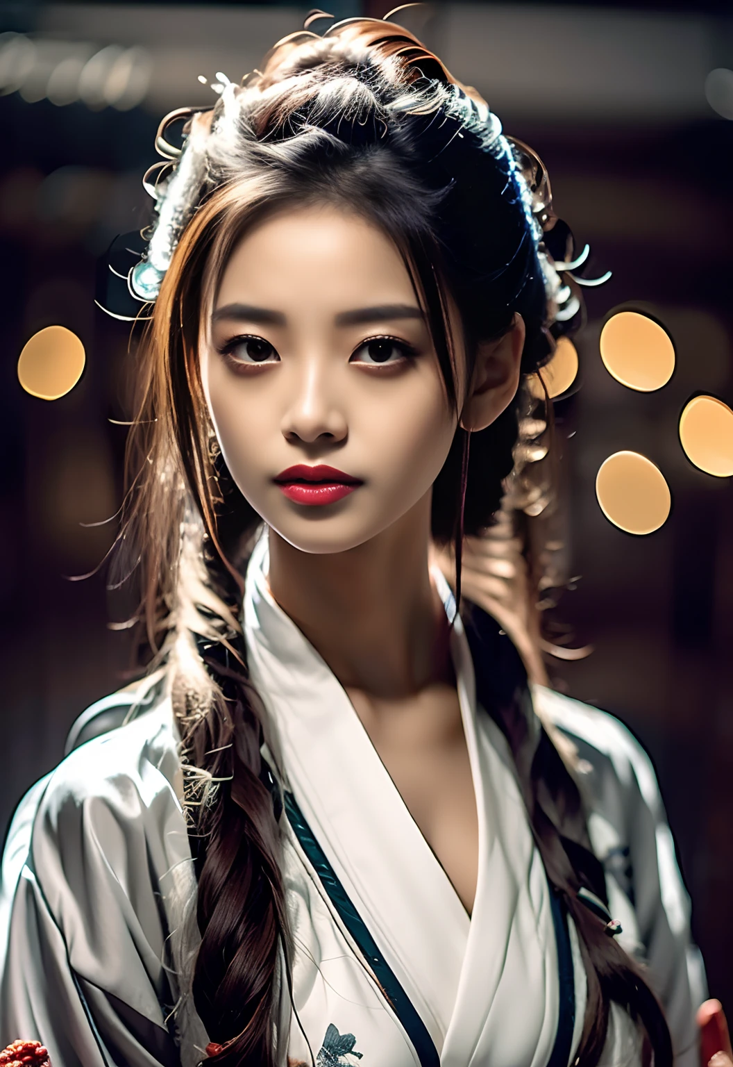 best quality, masterpiece, highres, wuxia 1girl, china dress, super Beautiful face, super beautiful eye, super beautiful hair