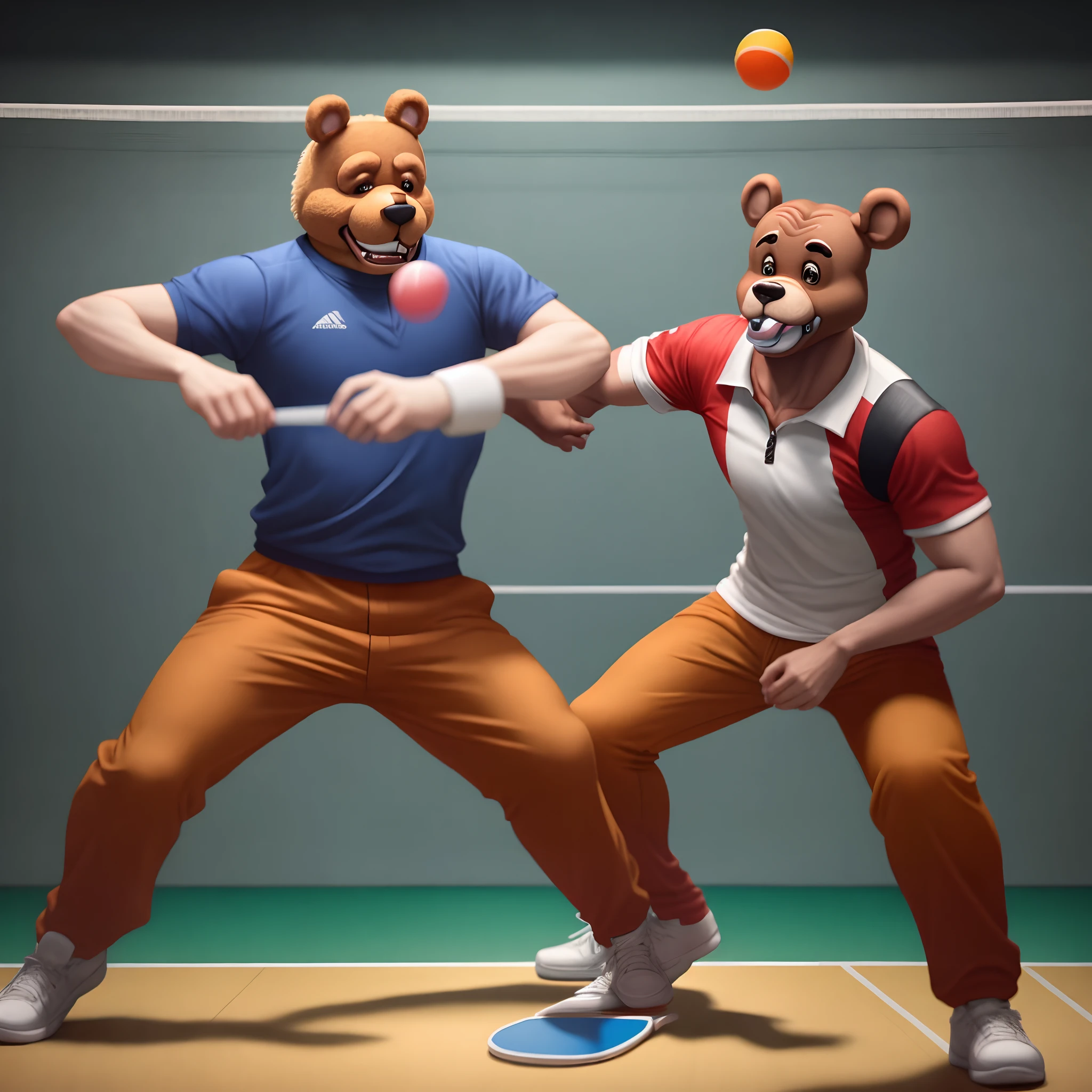 Freddy Fazbear jogando ping pong contra o Bonnie