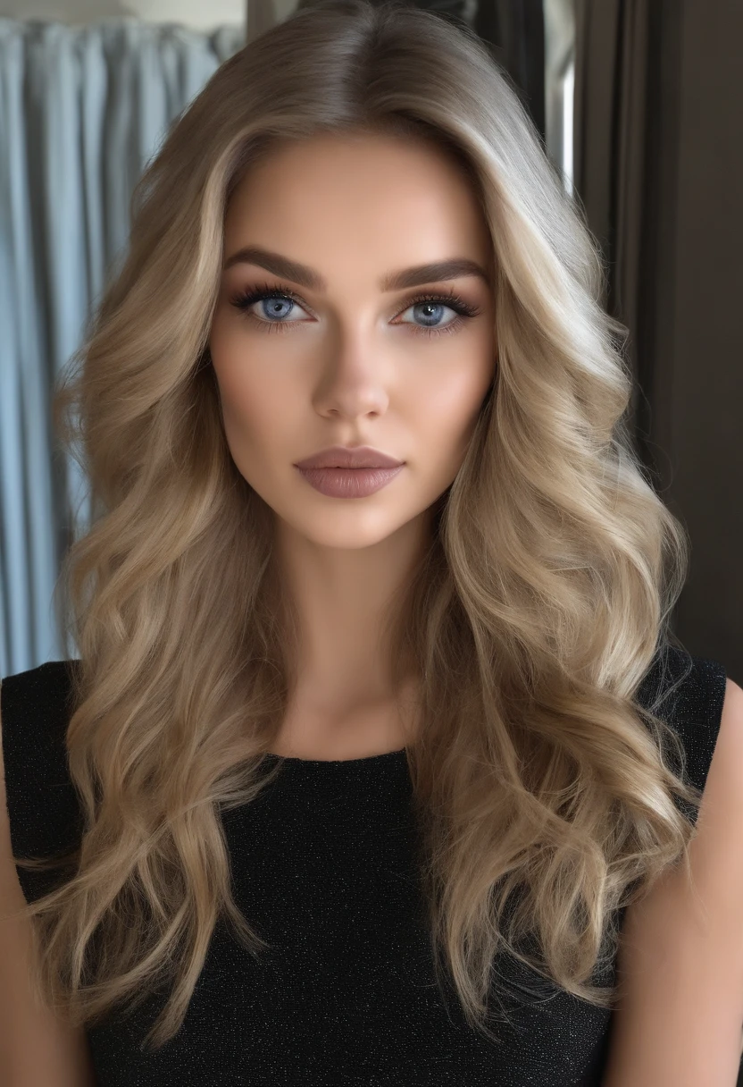 Arafed woman completely , fille mature aux yeux bleus, ultra realist, Meticulously detailed, Portrait Sophie Mudd, cheveux blonds et grands yeux, selfie of a young woman, Yeux de chambre, Violet Myers, sans maquillage, maquillage naturel, looking straight at camera, Visage avec Artgram, Maquillage subtil, Medium to large bust, regard de fac