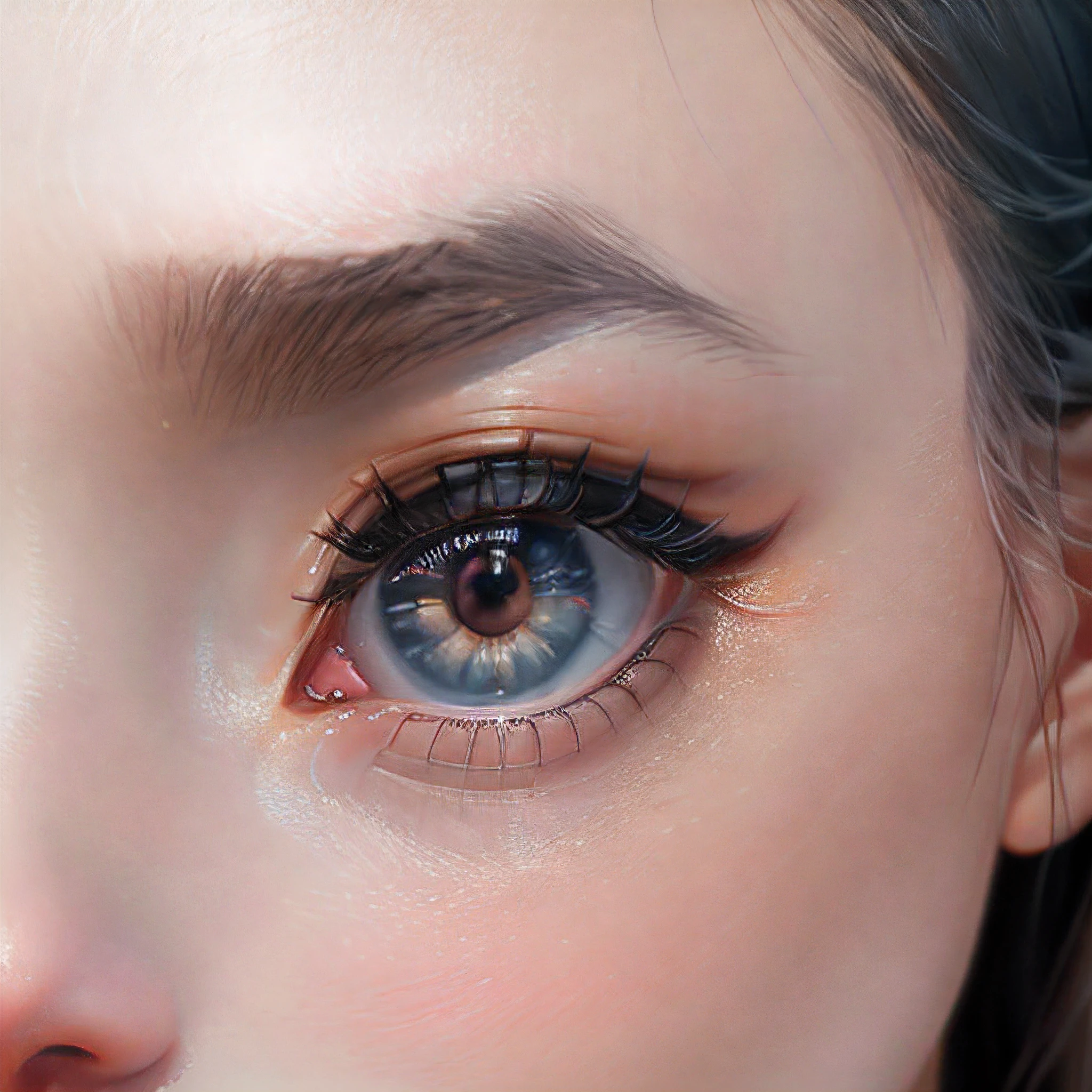 Looking at the audience, close-up, close-up, light makeup, realism, realistic photos, professional color correction, 8K, F2.4 aperture, 35mm lens, realistic real face, only the face area is included.