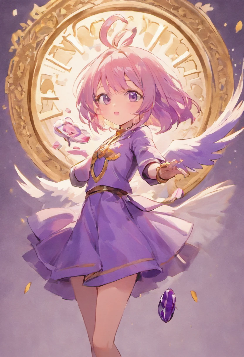 White background. 1 purple bird holding a coin. Full body, watercolor, all details, 3d, highest standard quality