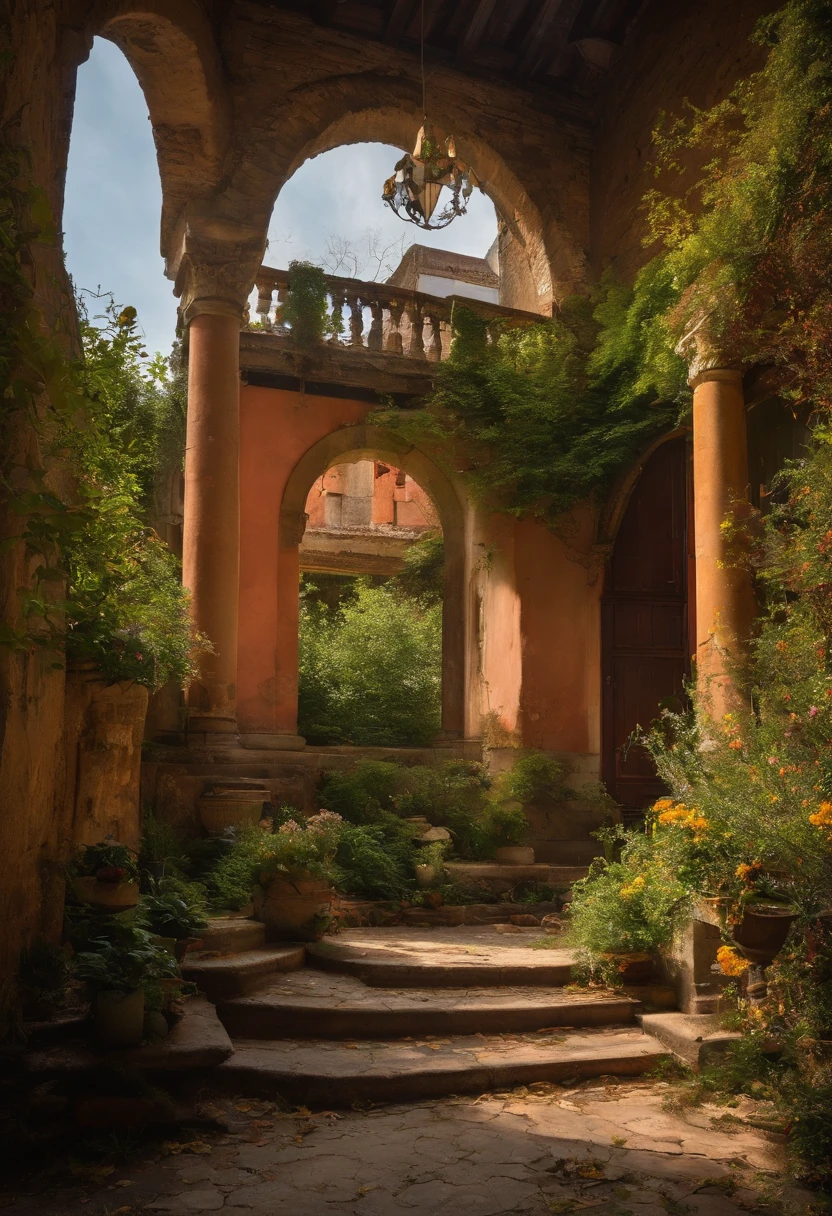 The courtyard has fallen into disrepair
