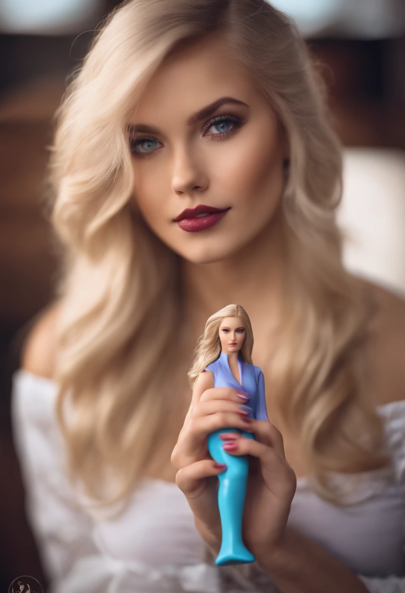 blonde hair girl with dildo