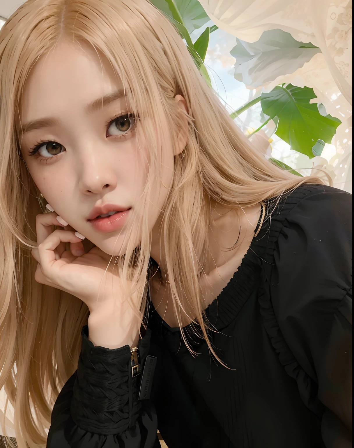 mujer rubia con el pelo largo posando para una foto en un top negro, Parque Roseanne de Blackpink, Jossi de Blackpink, Retrato de Jossi de Blackpink, Jisoo de Blackpink, Jisoo de Blackpink, Retrato Jisoo Blackpink, Blackpink Jennie, Jinyoung Shin, Kim Doyoung, ulzzang, Heonhwa Choe, Lalisa Manoban de Blackpink, Sun Yunjoo