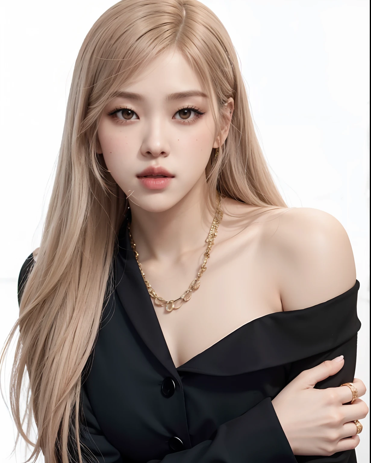 Un primer plano de una mujer con el pelo largo y rubio con un top negro, Parque Roseanne de Blackpink, Retrato de Jossi de Blackpink, Jossi de Blackpink, Jisoo de Blackpink, Lalisa Manoban de Blackpink, Retrato Jisoo Blackpink, Jisoo de Blackpink, Lalisa Manobal, JIA, rosa negro, Parque Ji-min, ji-min