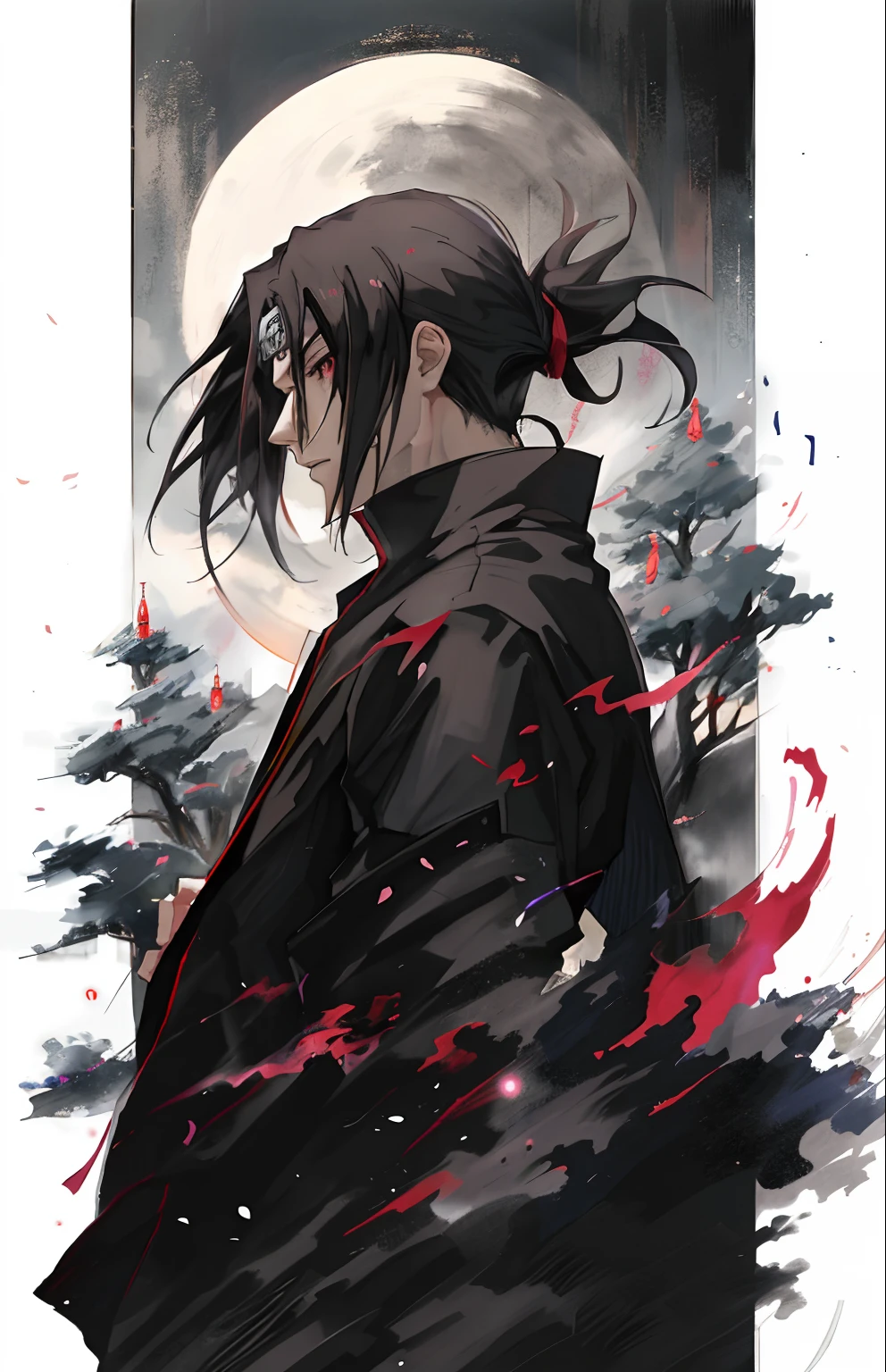 Itachi Uchiha, a picture of a man with a black hair and a black jacket, itachi uchiha, itatchi uchiha, itachi, akatsuki akira, sasuke uchiha, ryuu, trending anime art, from naruto, trending anime artwork, badass anime 8 k, by Yang J, anime style artwork, madara uchiha, official artbook