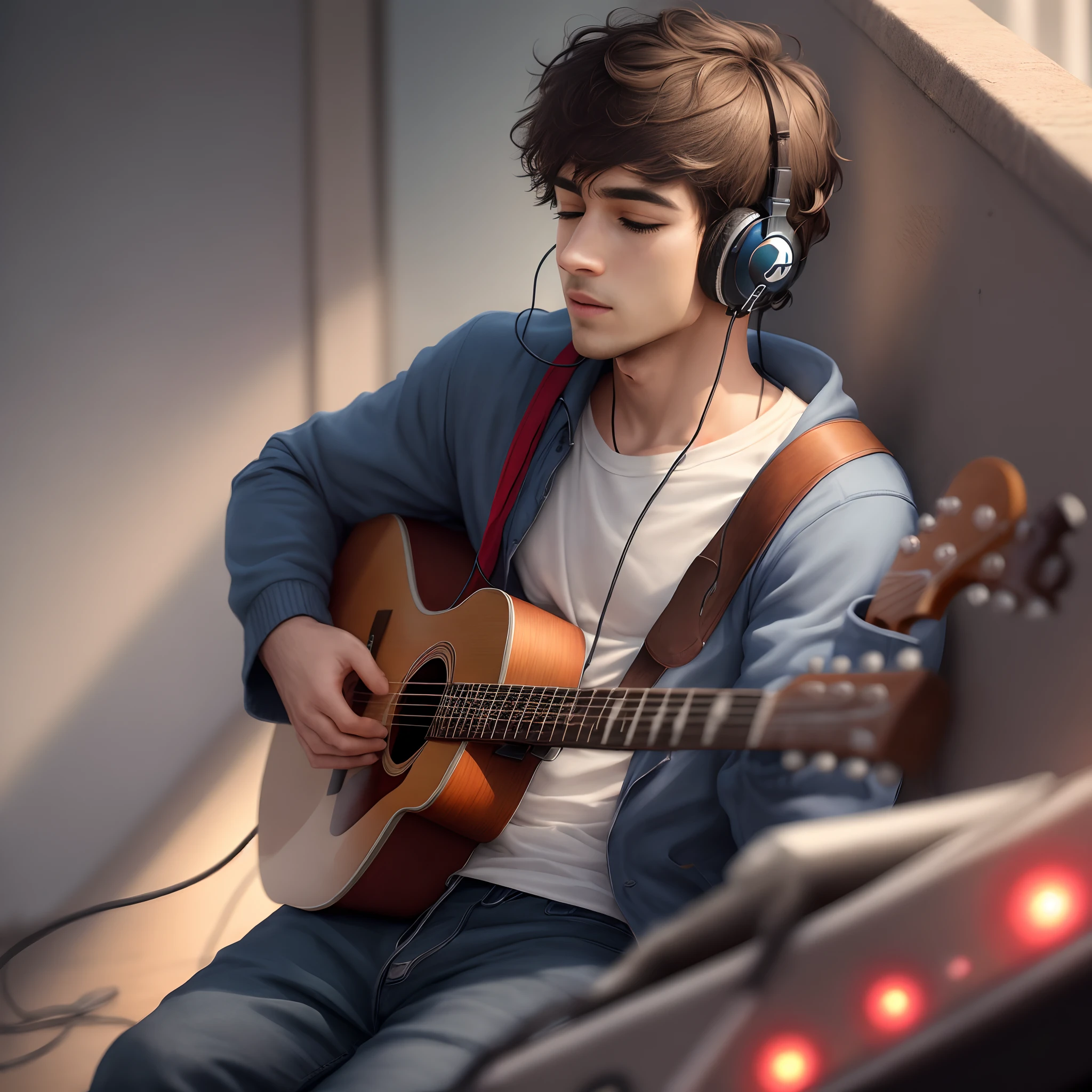 Hero listening to music