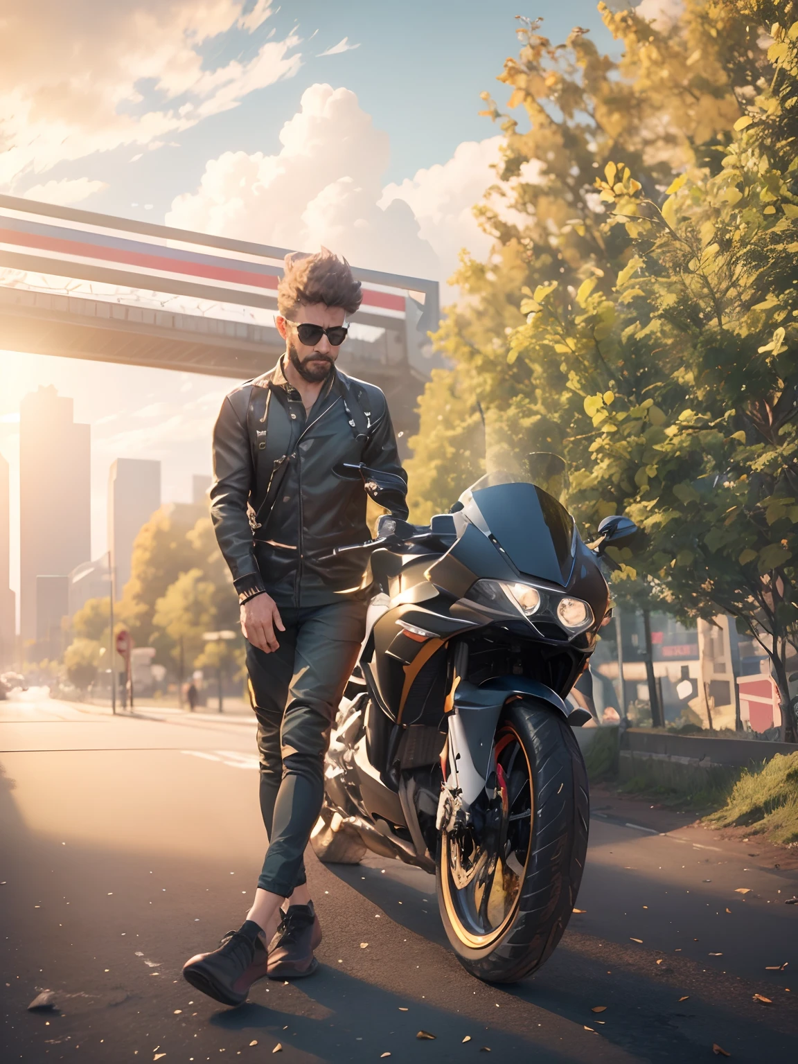 change background realistic city road, 8k, ultra realistic