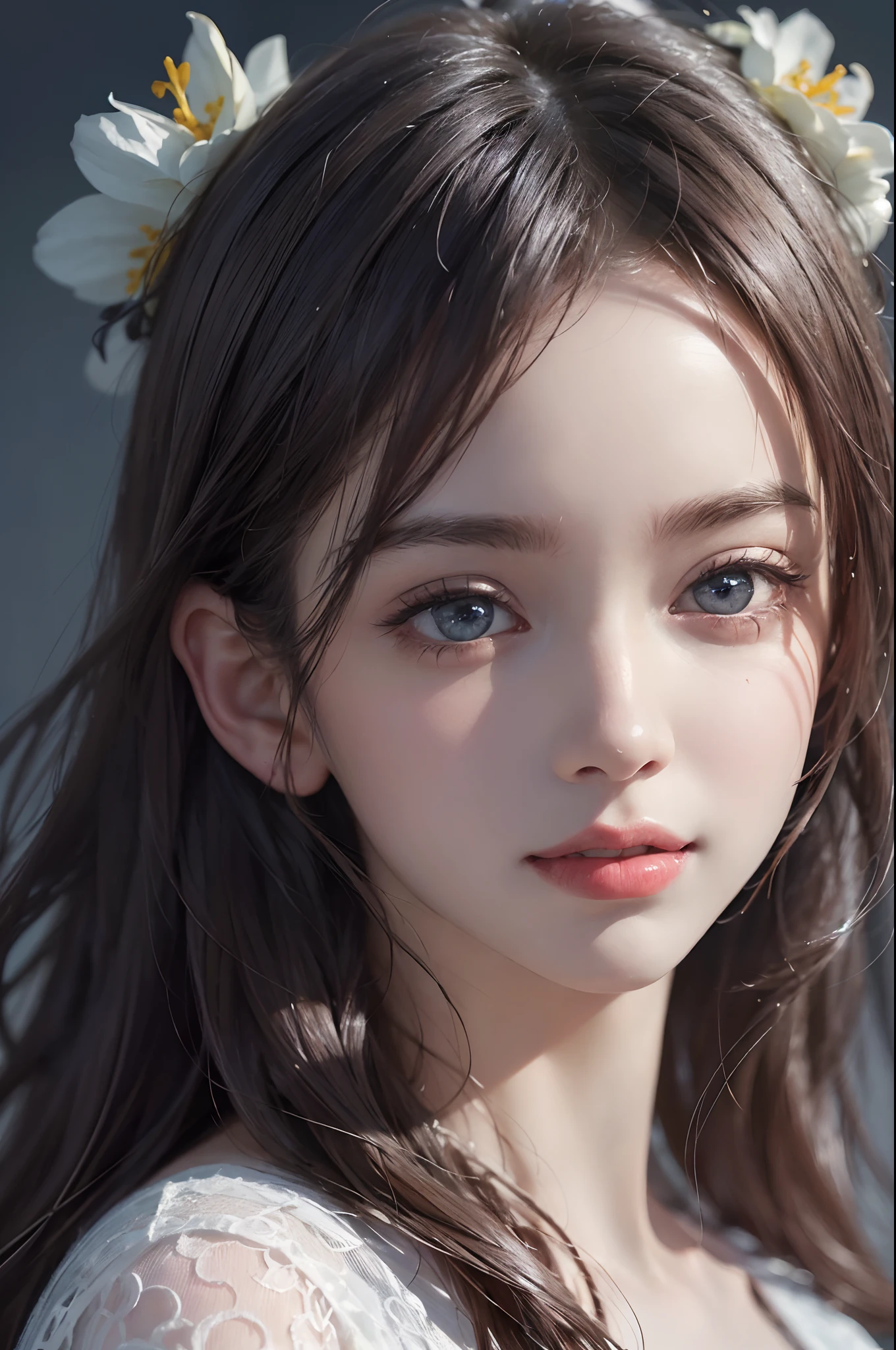 masterpiece、1 beautiful girl、A detailed eye、Puffy eyes、top-quality, 超A high resolution, (Realisticity: 1.4), OriginalPhotographs,cinematlic lighting、japanes、Super beauty、Beautiful skin、A slender、(A hyper-realistic)、(hight resolution)、(8K)、(ighly detailed)、(beautifully detailed eyes)、(ultra-detailliert)、(A detailed face)、looking at viewert、very smiling、Facing straight ahead、Black colored eyes、the body is facing forward、short-cut、Background is an urban street tree、Cute Y-shirt、Not tilting your head、hyper realistic photography、